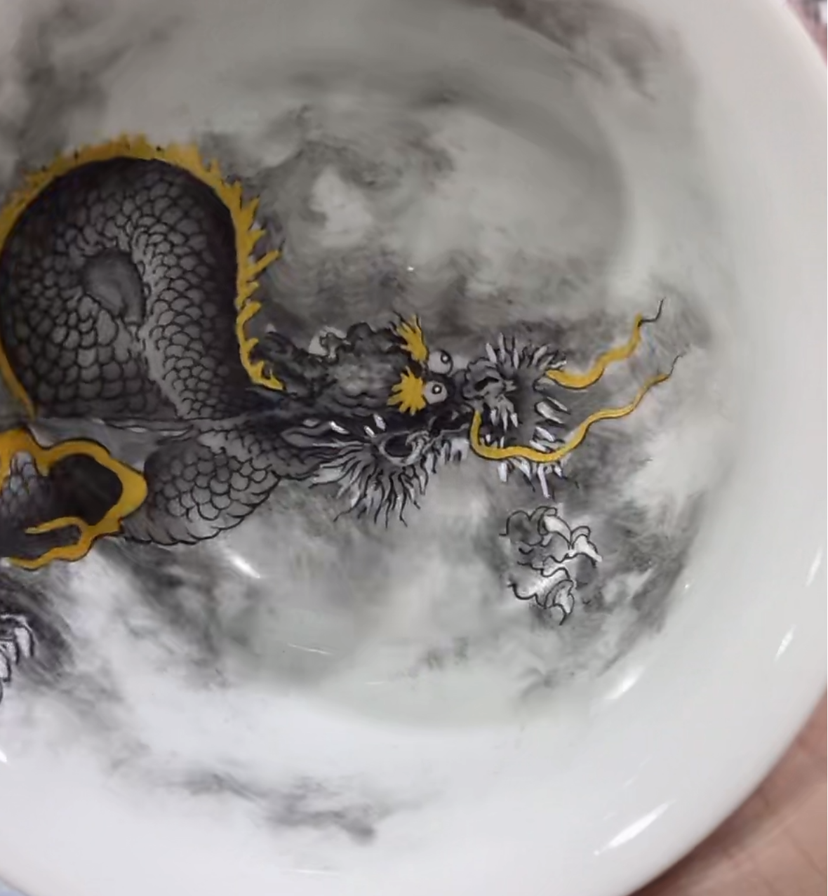 this is a Chinese Jingdezhen ceramic dragon teacup