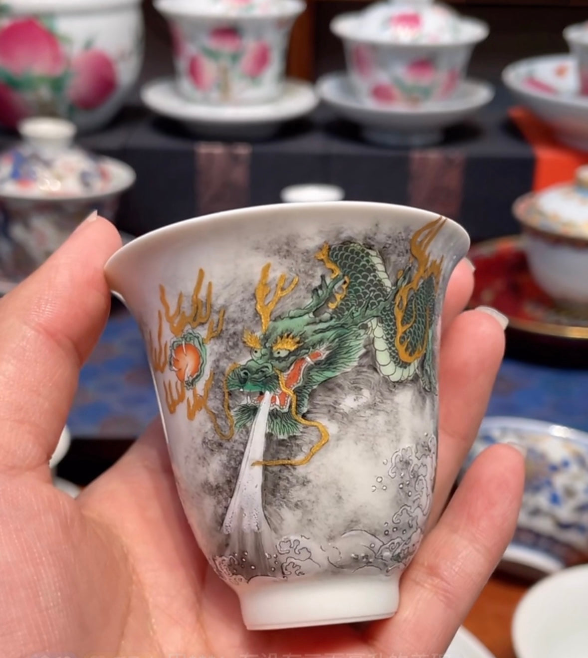 this is a Chinese Jingdezhen ceramic dragon teacup