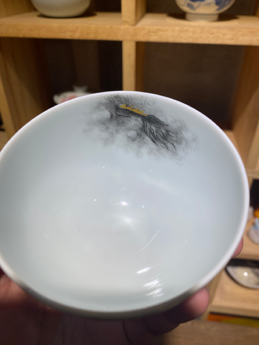 this is a Chinese Jingdezhen ceramic dragon teacup