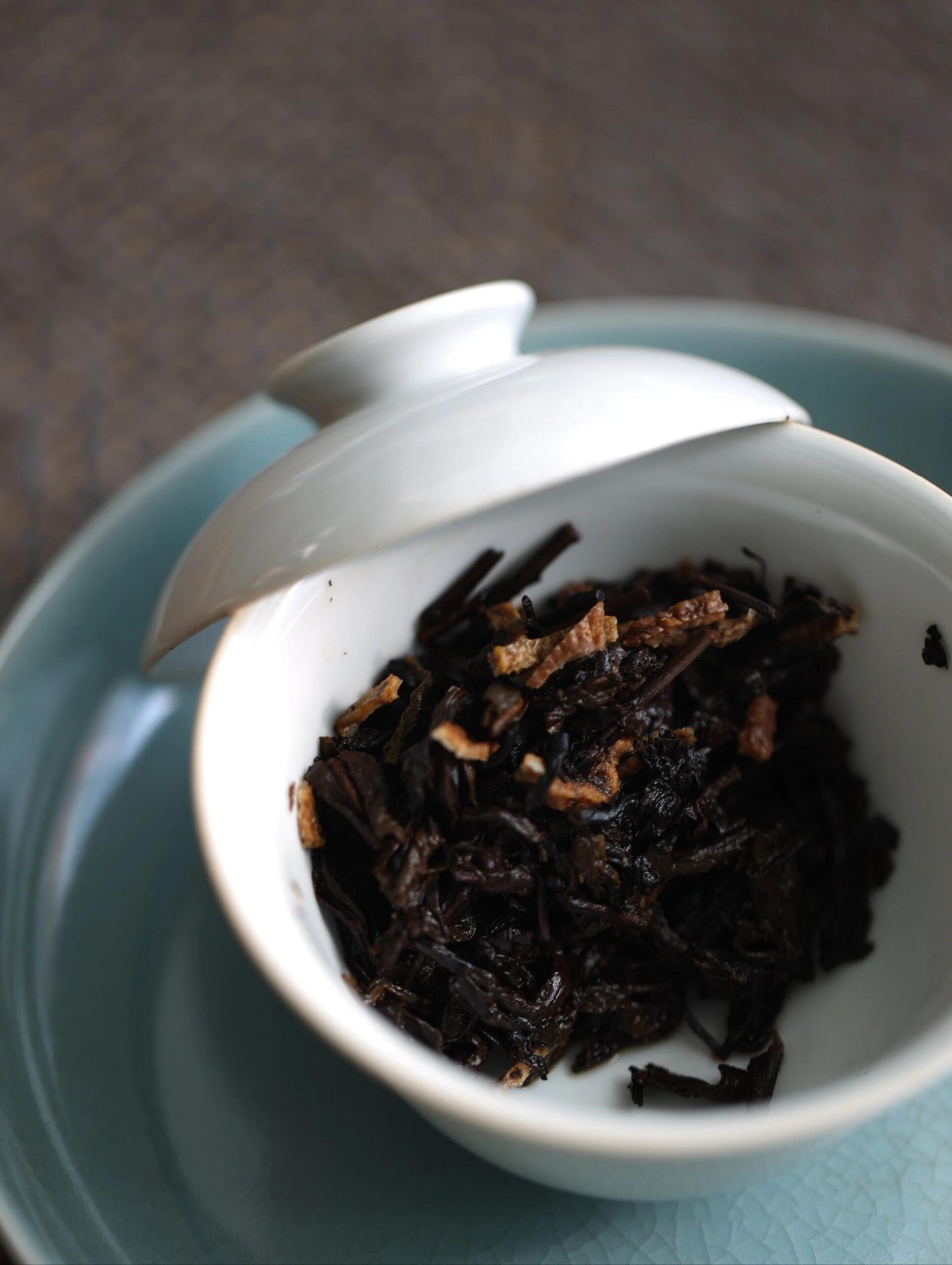 this is Chinese Yunnan ripe puerh Shou Puerh. this is tangerine puerh tea