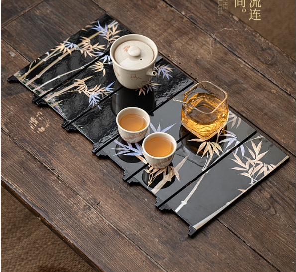 Chinese Original Design Wooden Folding Screen Ornaments Tea Ceremony Home Zen Retro Desktop Decoration