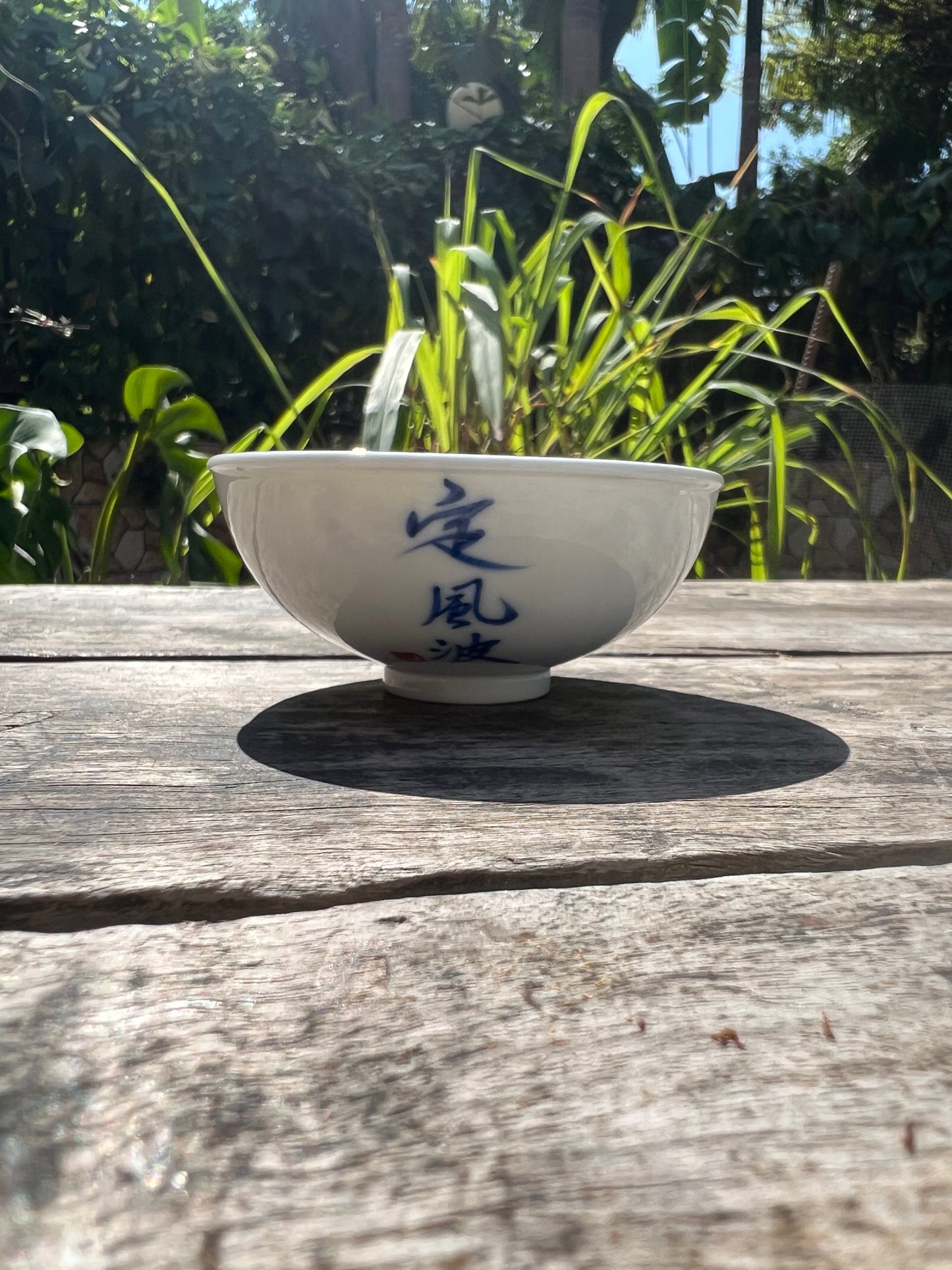 Handcrafted Jingdezhen Teacup Chinese Gaiwan Set Caligraphy White Blue Porcelain Fine China Cup