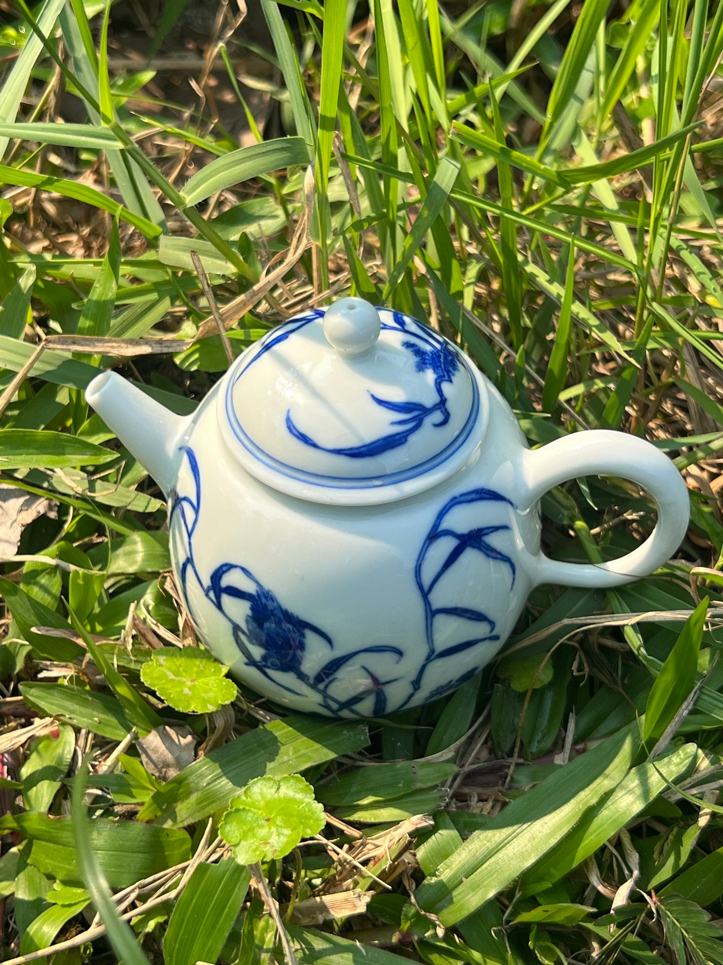 100% Handpainted Chinese Jingdezhen Ceramic Fine China Blue White Porcelain Flower Bird Pattern Qinghuaci