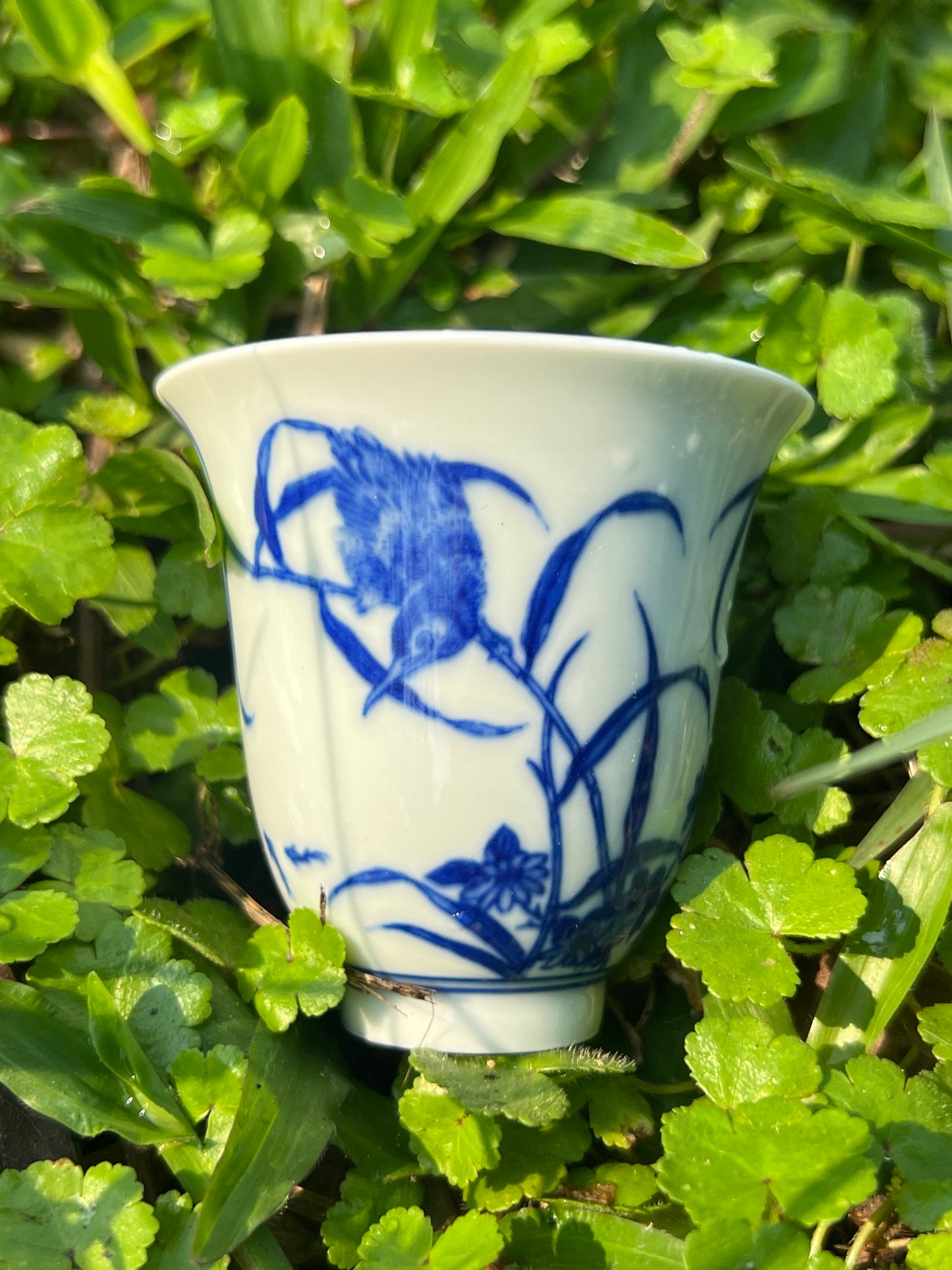 100% Handpainted Chinese Jingdezhen Ceramic Fine China Blue White Porcelain Flower Bird Pattern Qinghuaci