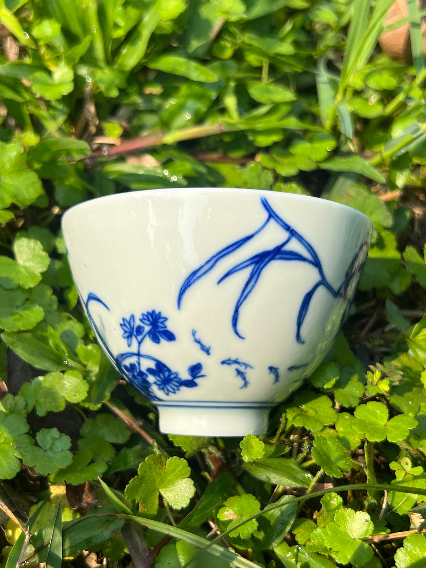 100% Handpainted Chinese Jingdezhen Ceramic Fine China Blue White Porcelain Flower Bird Pattern Qinghuaci