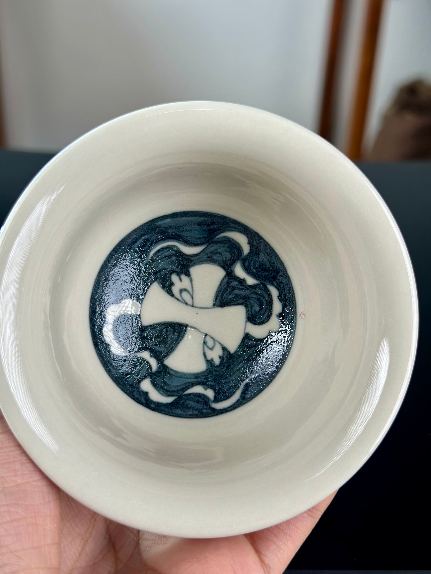 Handpainted Chinese Luxious Blue White Porcelain Underglaze Gold Youlijin Ruyi Pattern Gaiwan Set Artwork Teacup