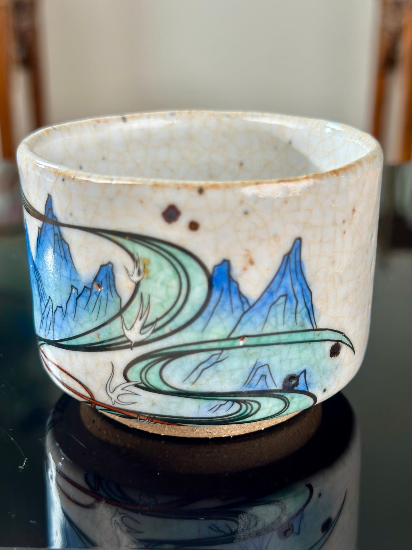 Handpainted Original Designed Chinese Tibetan Style Pottery Gaiwan Teacup Teapot Master Set