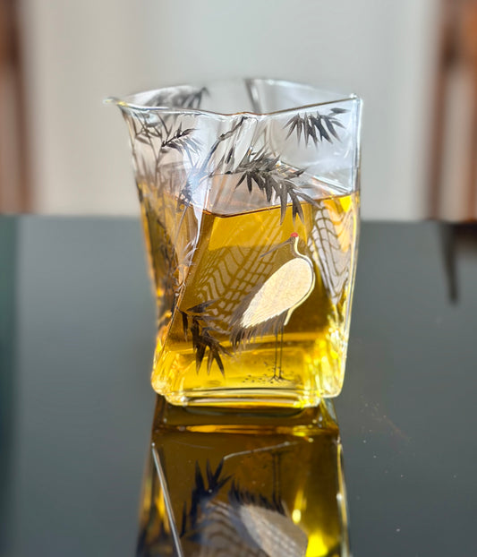 Handpainted High Quality High Borosilicate Chinese Traditional Crane Painting Gongdaobei Fair Cup 200ml
