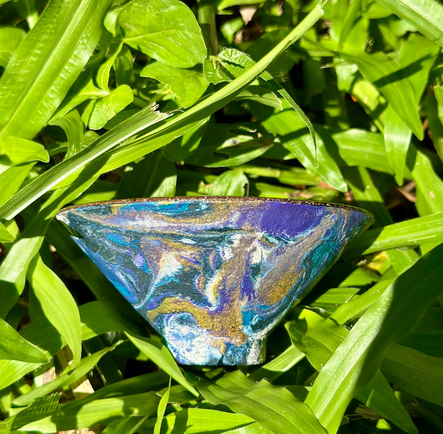 Handcrafted Traditional  Artwork Chinese Lacquer Ware Gaiwan pottery Purple Blue Varied Color Teacup Set