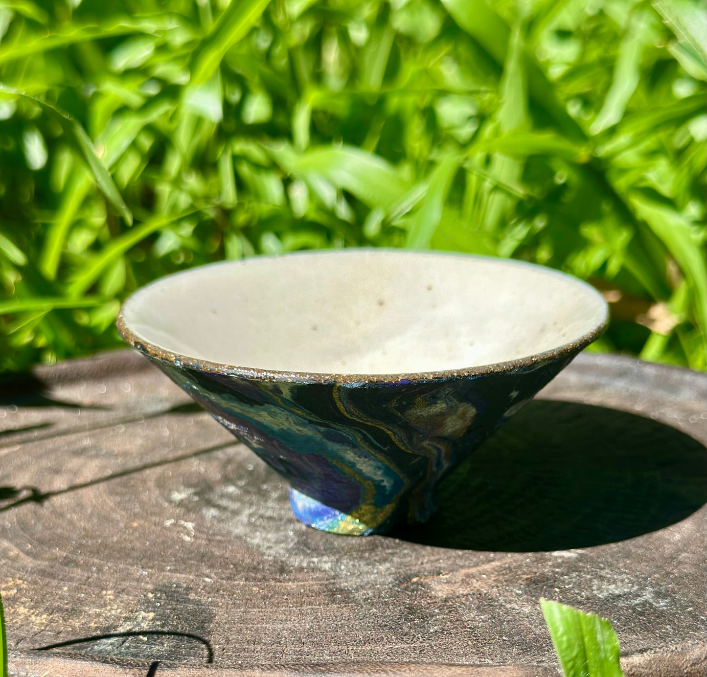 Handcrafted Traditional  Artwork Chinese Lacquer Ware Gaiwan pottery Purple Blue Varied Color Teacup Set