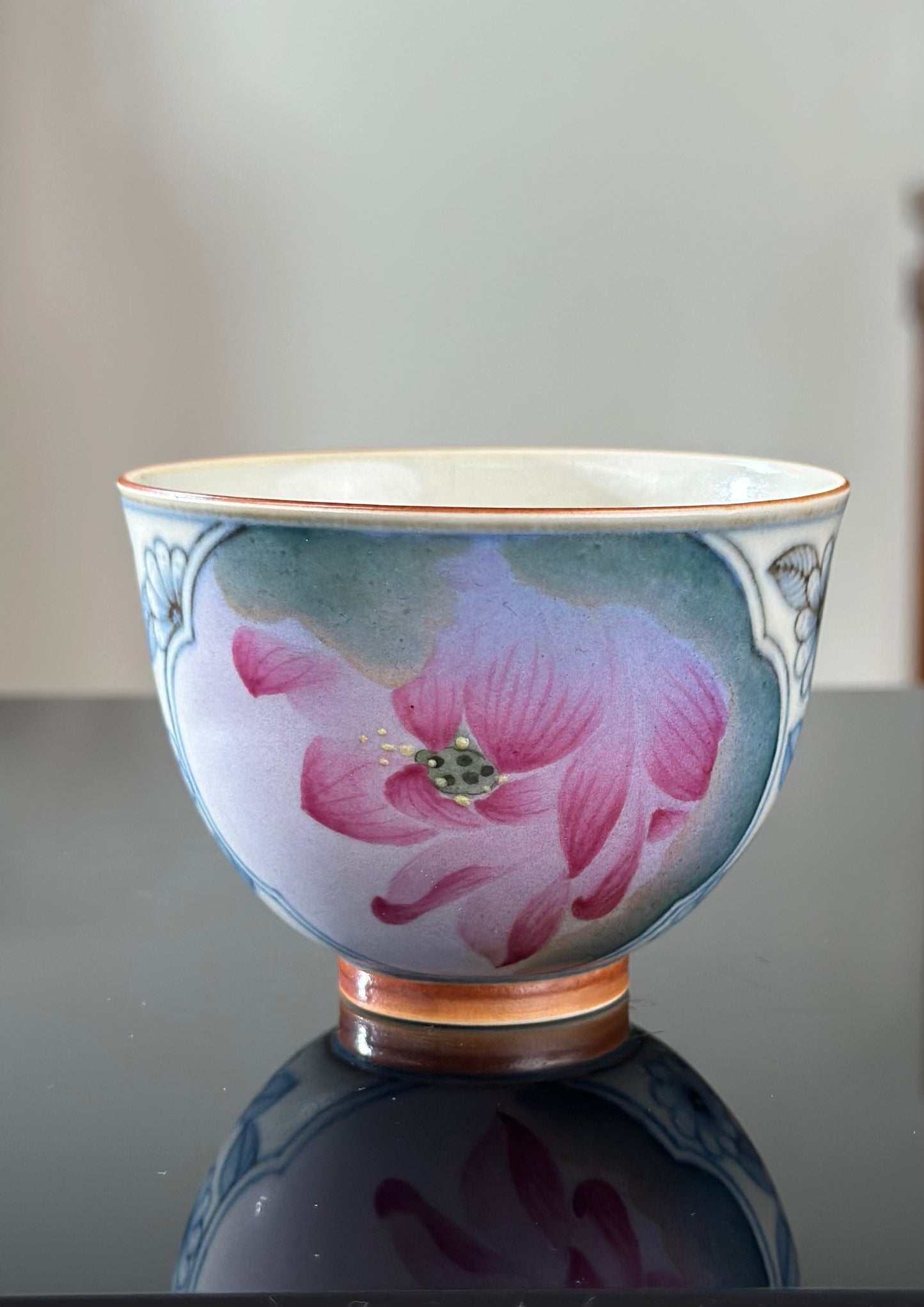 Handpainted Chinese Famille Rose Fencai Lotus Pattern Jingdezhen Master Teacup Gaiwan Tea Set