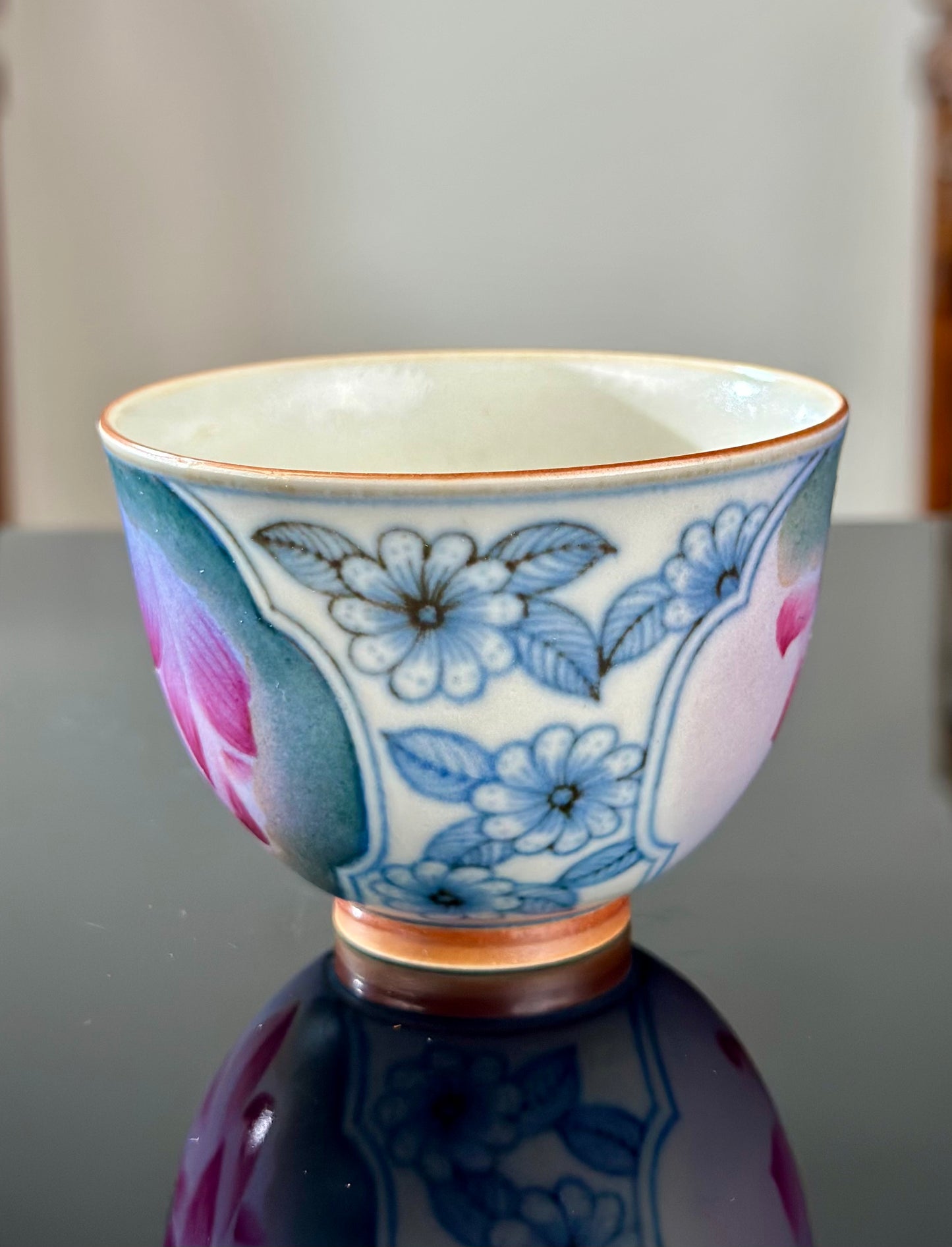 Handpainted Chinese Famille Rose Fencai Lotus Pattern Jingdezhen Master Teacup Gaiwan Tea Set