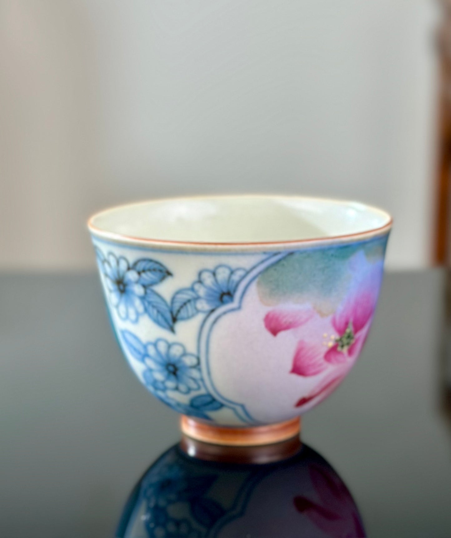Handpainted Chinese Famille Rose Fencai Lotus Pattern Jingdezhen Master Teacup Gaiwan Tea Set