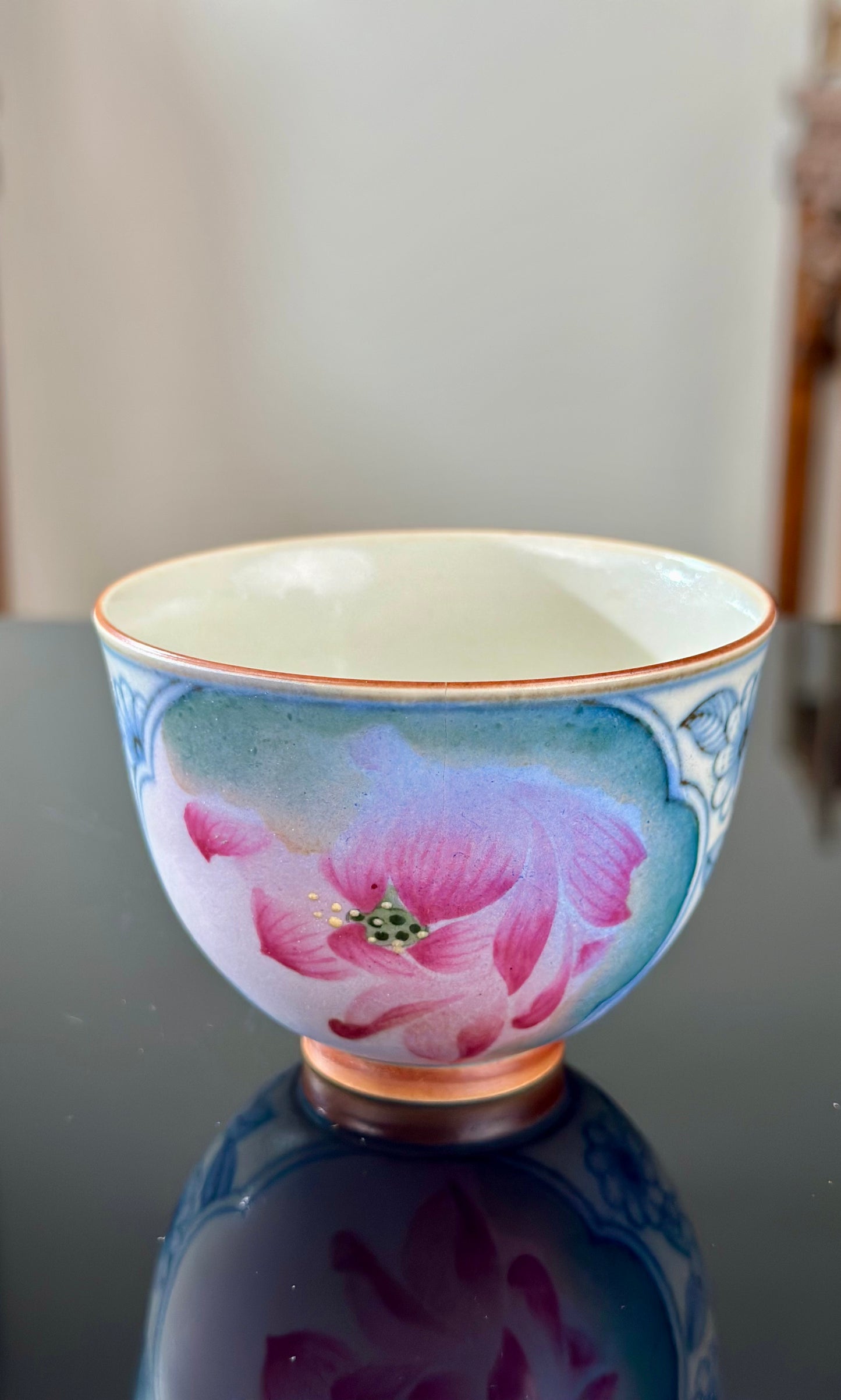 Handpainted Chinese Famille Rose Fencai Lotus Pattern Jingdezhen Master Teacup Gaiwan Tea Set