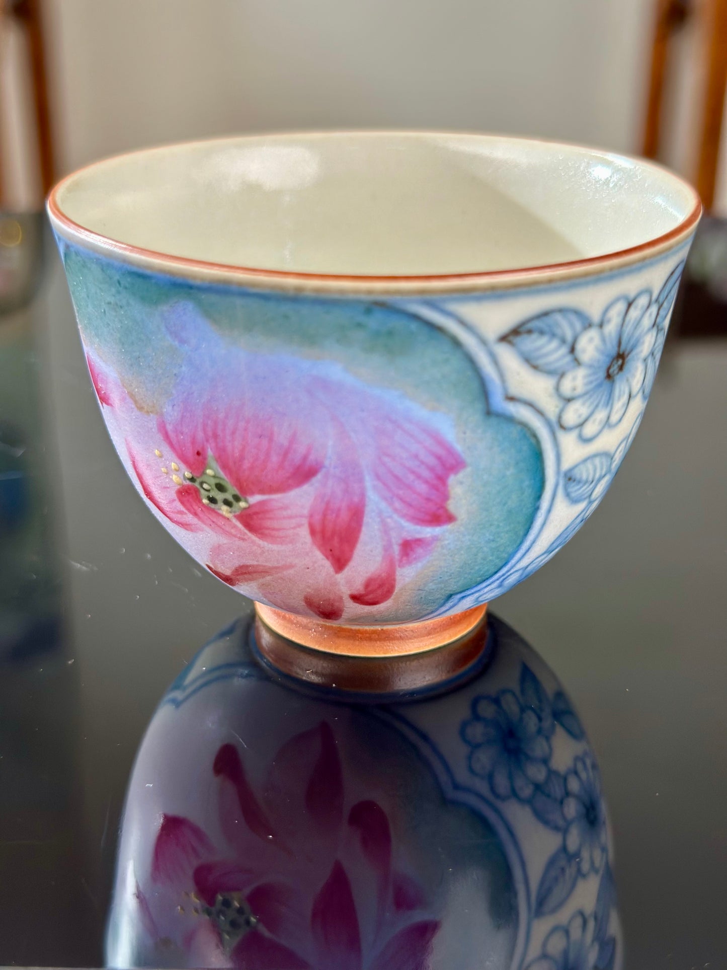 Handpainted Chinese Famille Rose Fencai Lotus Pattern Jingdezhen Master Teacup Gaiwan Tea Set