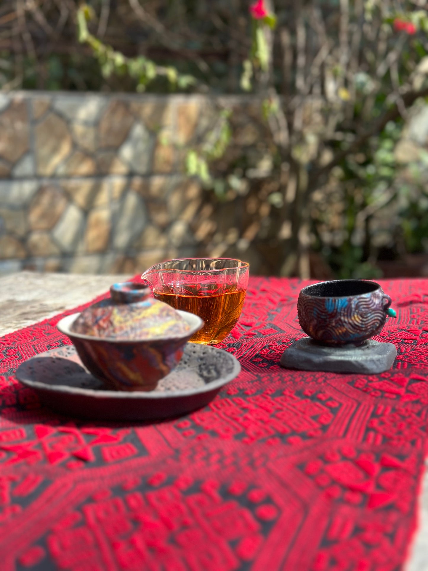 High-end Handcrafted Chinese Zhuang Brocade Silk Cloth Scarf Tea Table Cloth