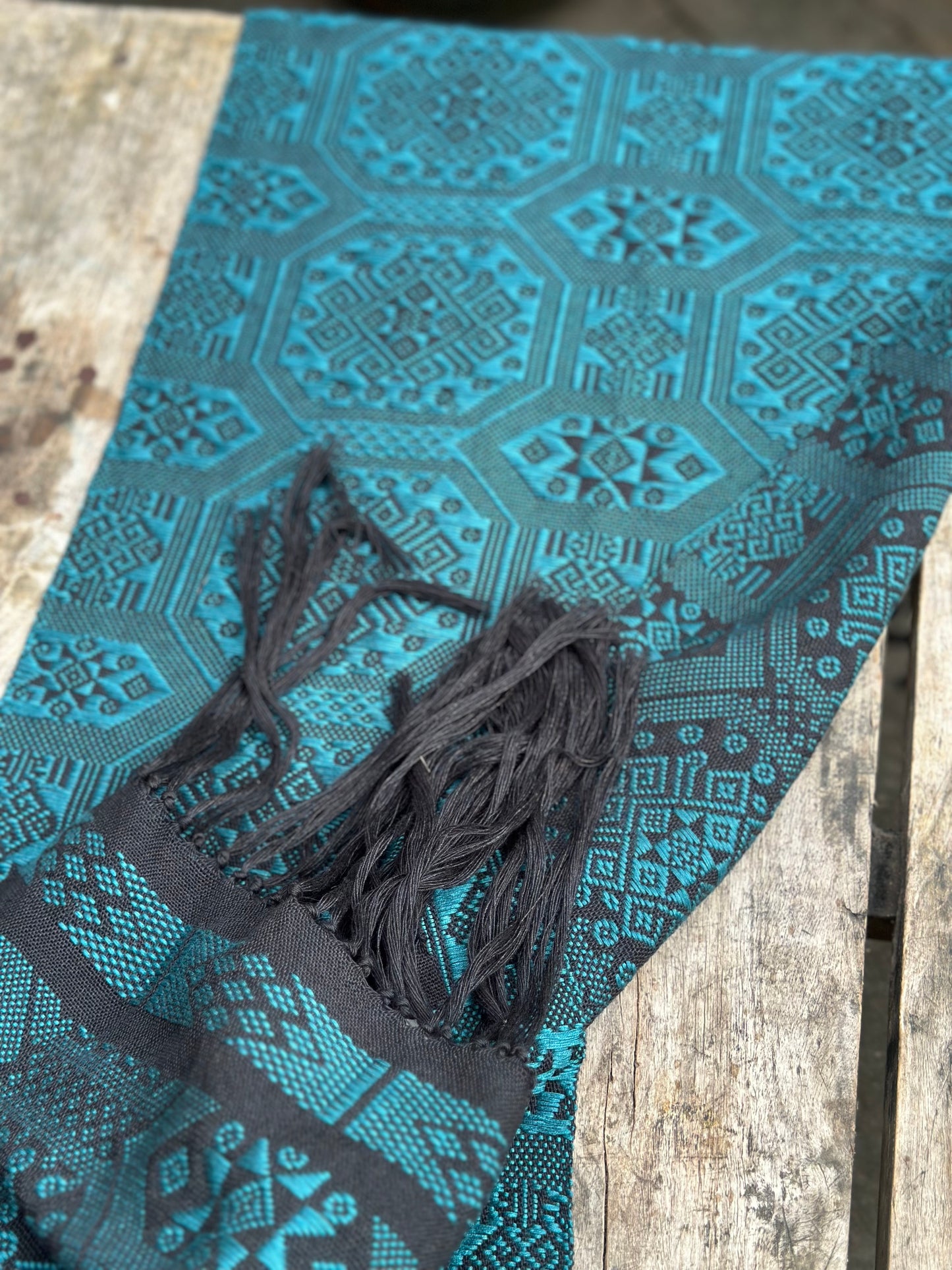 High-end Handcrafted Python Dragon Pattern Emerald Black Chinese Zhuang Brocade Silk Cloth Scarf Tea Table Cloth