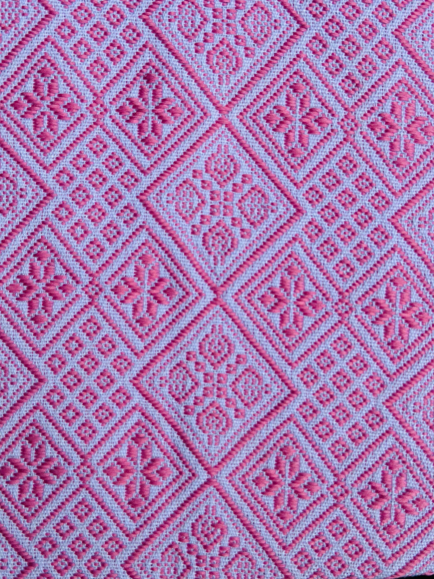 High-end Handcrafted Anise Field Pattern Chinese Pink White Zhuang Brocade Silk Cloth Scarf Tea Table Cloth