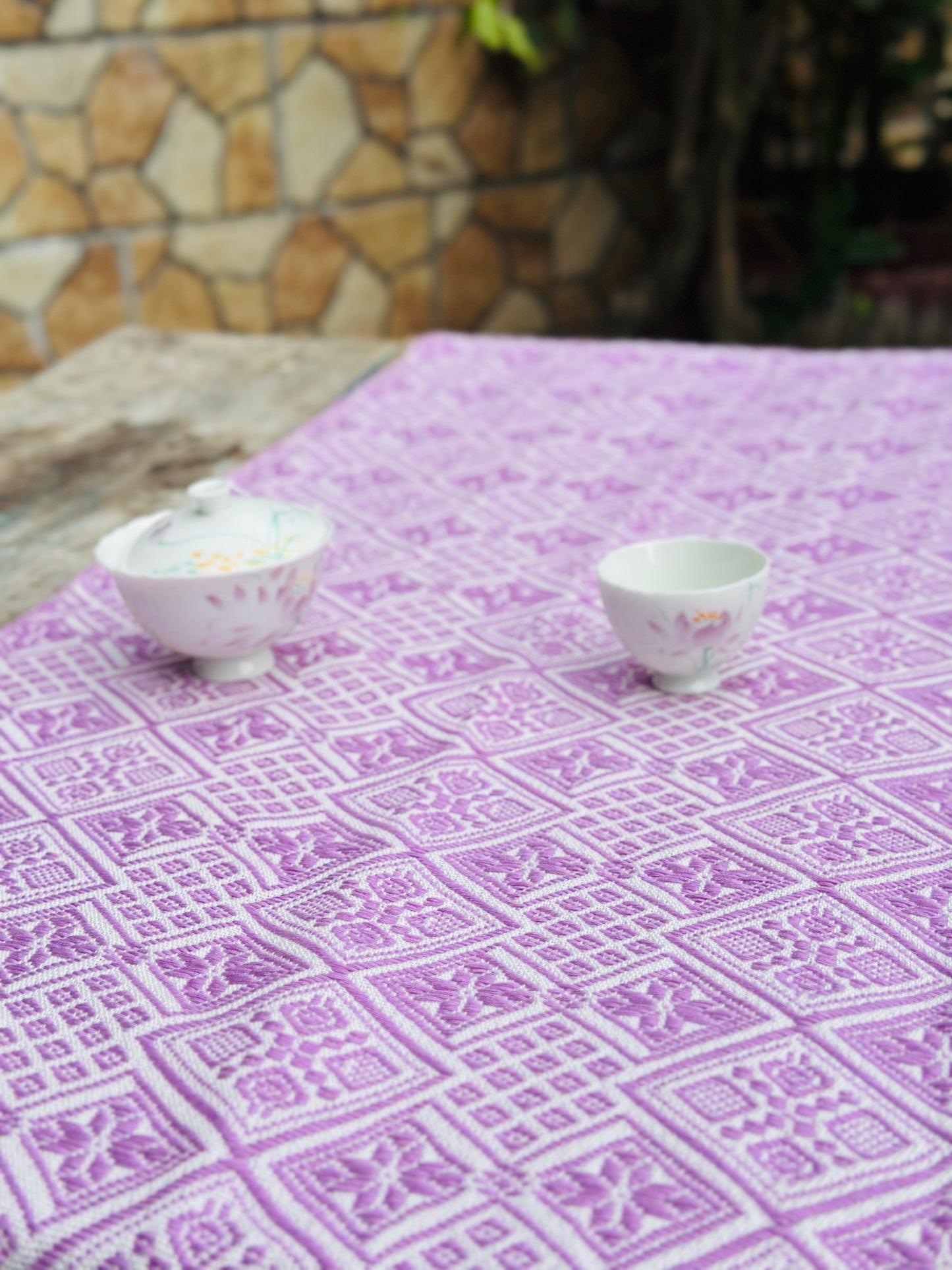 High-end Handcrafted  Pattern Chinese  Pattern Zhuang Brocade Silk Cloth Scarf Tea Table Cloth