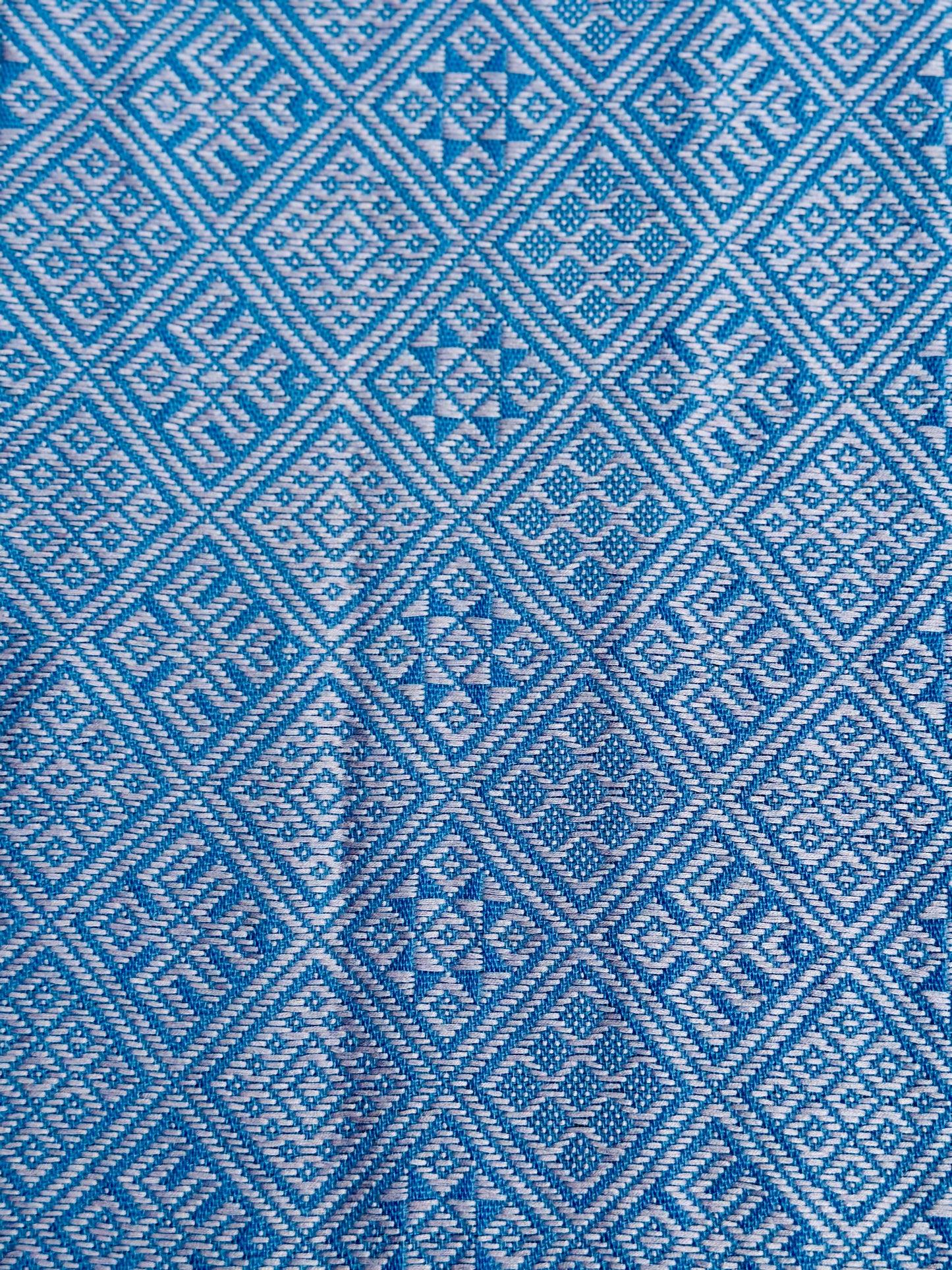 High-end Handcrafted  Swallow Field Anise Pattern Chinese Blue white Zhuang Brocade Silk Cloth Scarf Tea Table Cloth