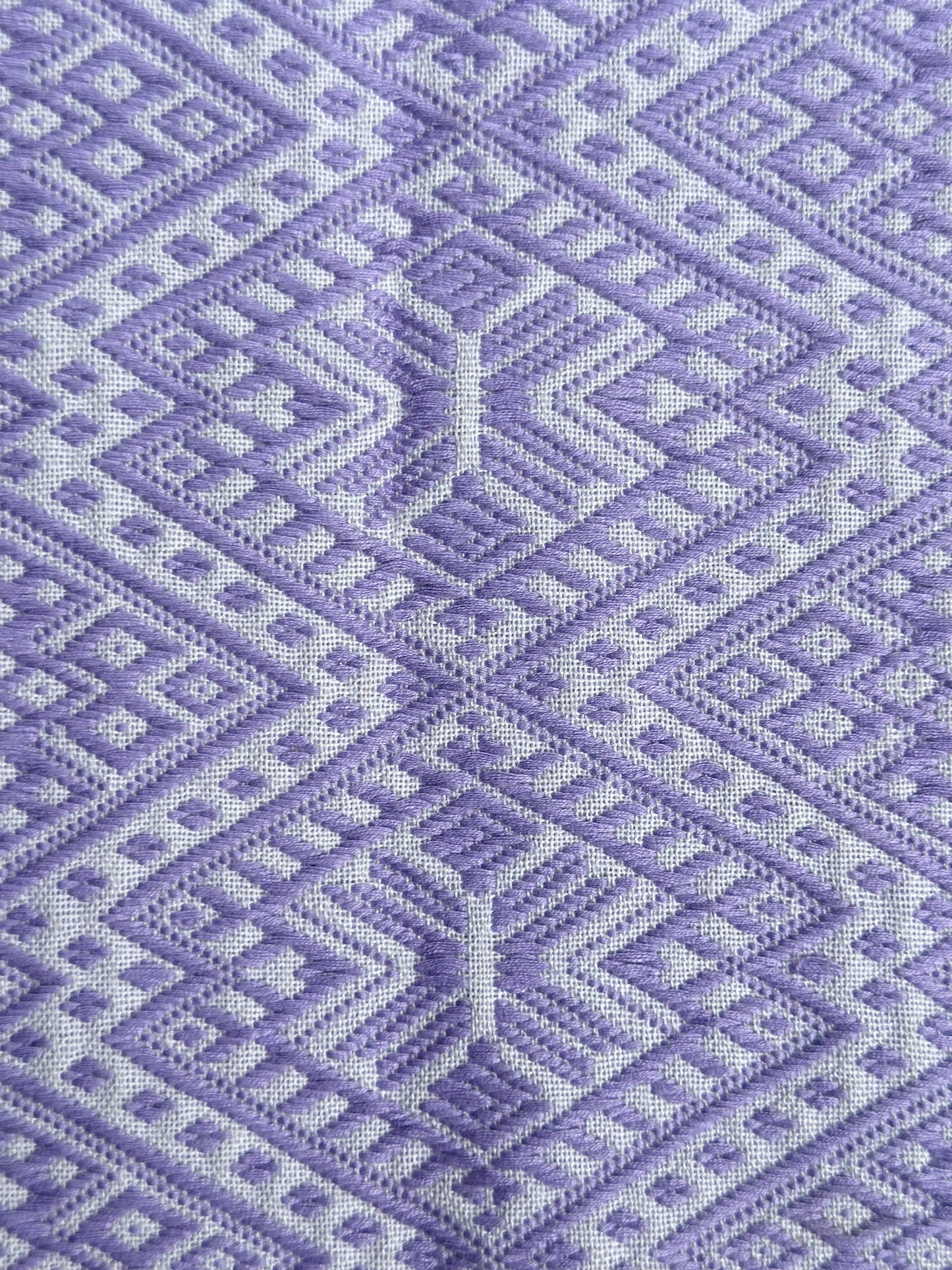 High-end Handcrafted Butterfly Field Pattern Chinese Purple White Zhuang Brocade Silk Cloth Scarf Tea Table Cloth