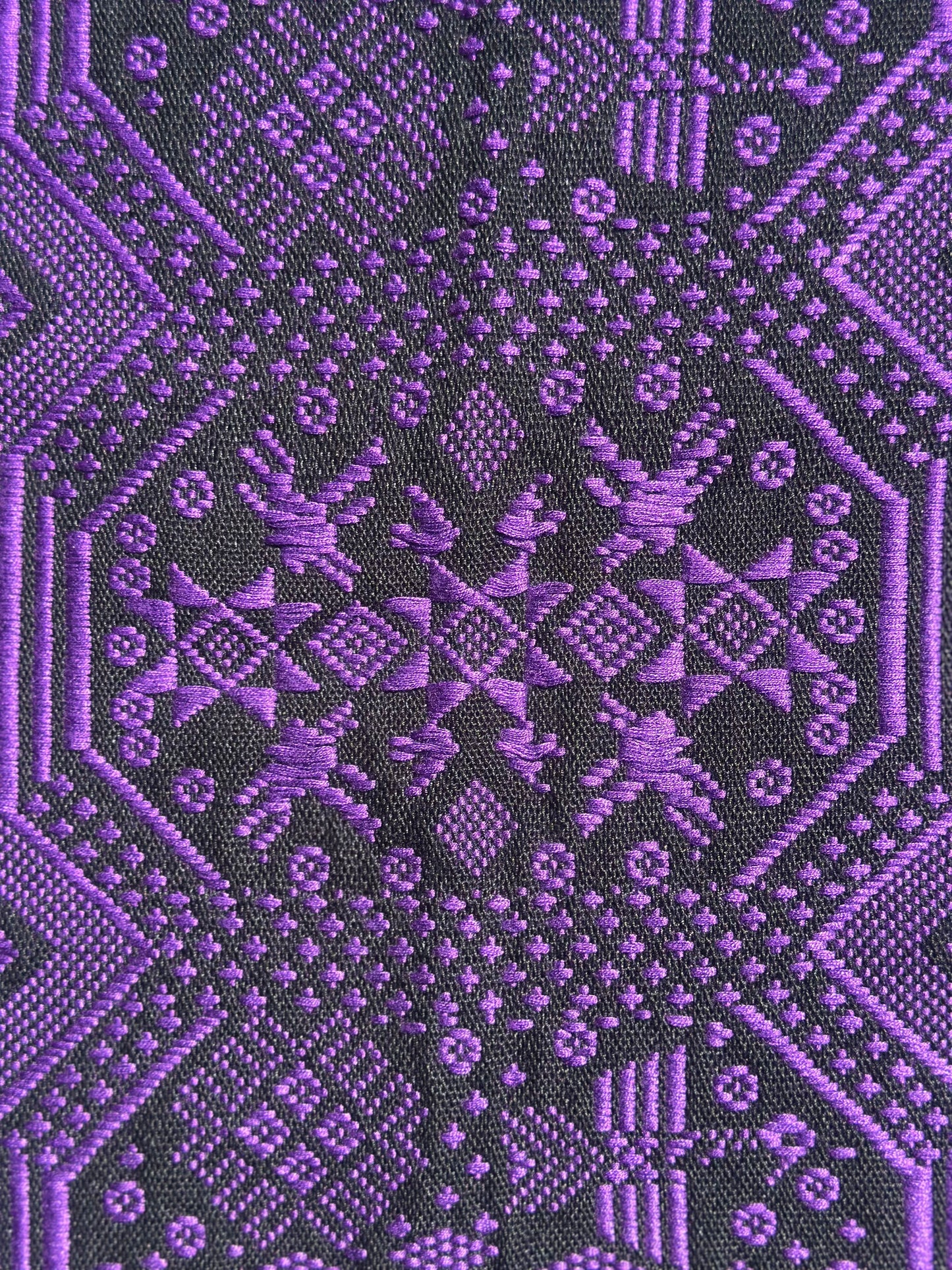 High-end Handcrafted Dragon Phoenix Pattern Chinese Purple Black Zhuang Brocade Silk Cloth Scarf Tea Table Cloth