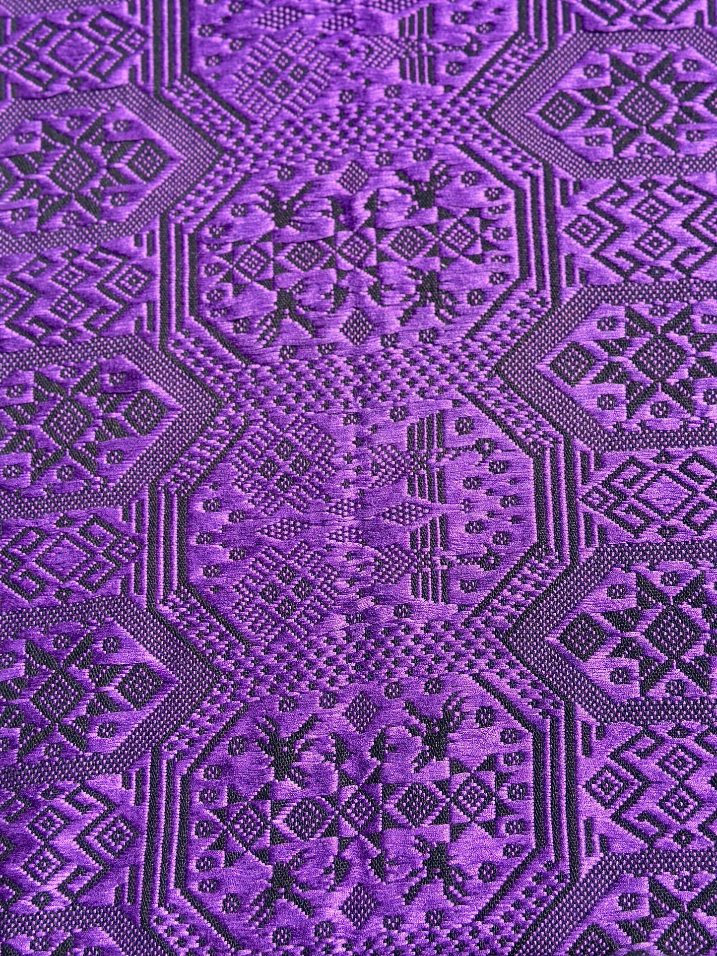 High-end Handcrafted Dragon Phoenix Pattern Chinese Purple Black Zhuang Brocade Silk Cloth Scarf Tea Table Cloth