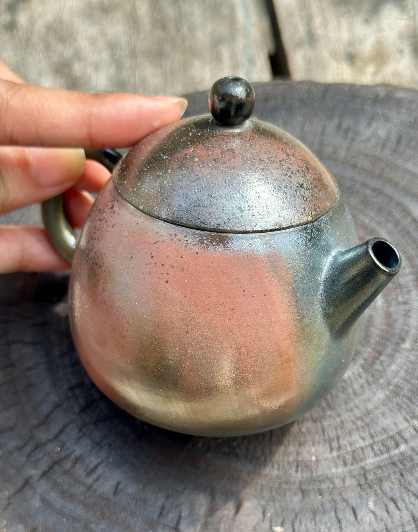Handcrafted Woodfired Chinese Nixing clay Pottery Clay Teapot Dragonegg Shape 140ml High Class Artowork