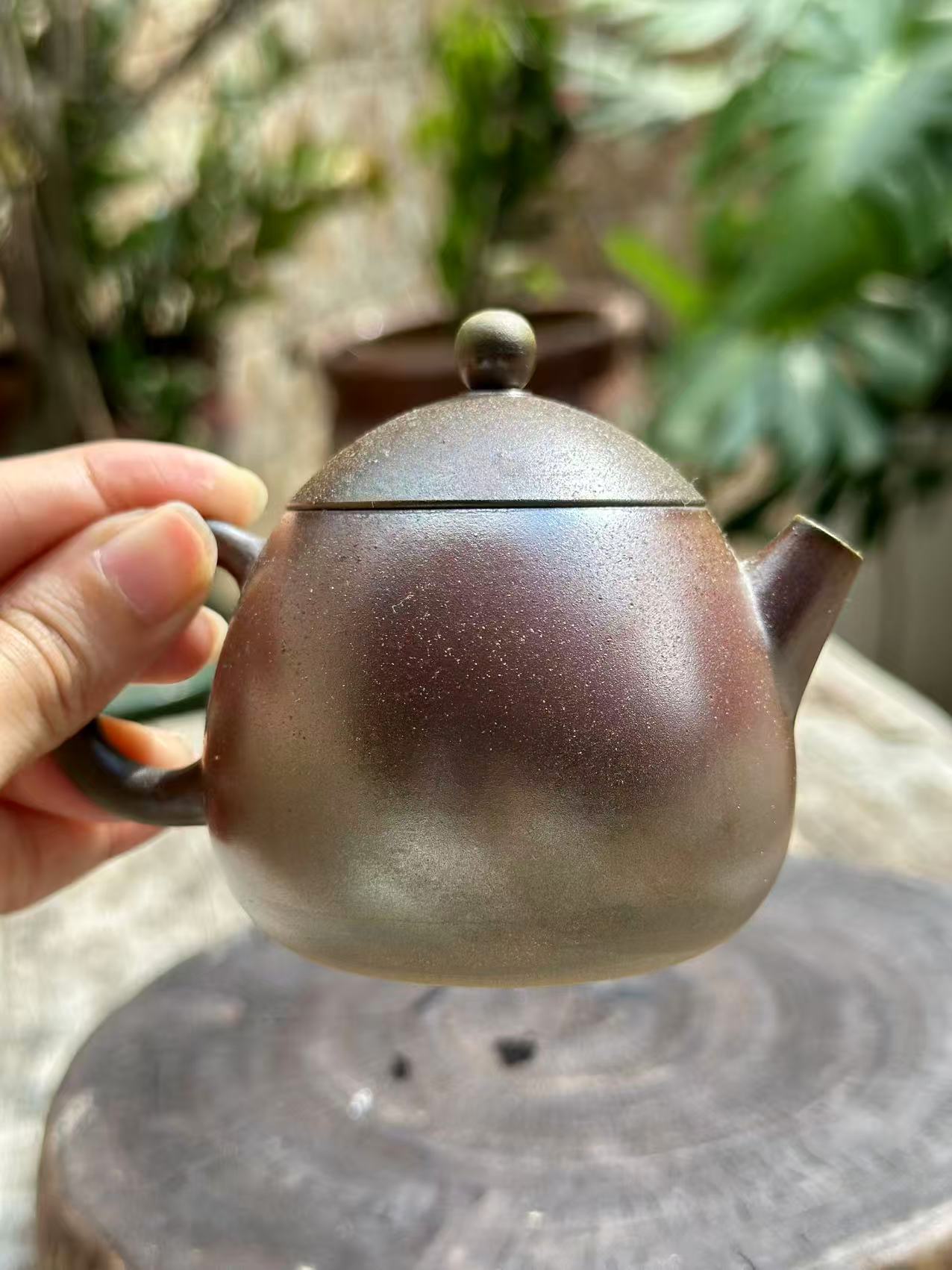 Handcrafted Woodfired Artowork Chinese Nixing clay Pottery Clay Teapot Dragonegg Shape 120ml High Class Teapot