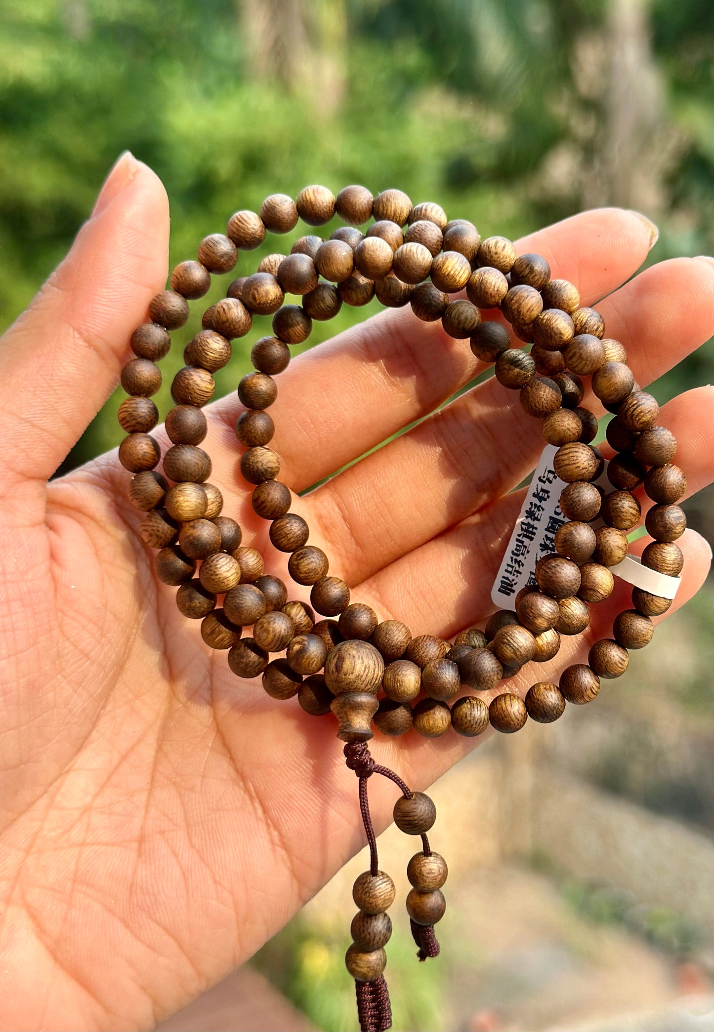 Authentic Incense Chinese Hainan Island Hainandao Pure High-end Agarwood Round Necklace Qinan Aloeswood Bracelet