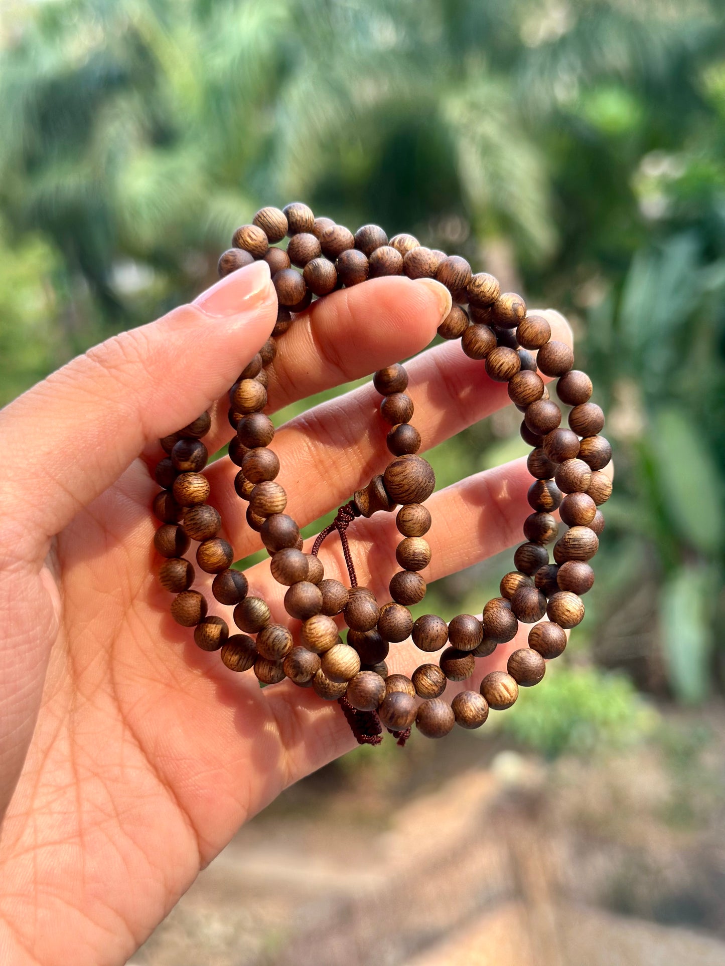 Authentic Incense Chinese Hainan Island Hainandao Pure High-end Agarwood Round Necklace Qinan Aloeswood Bracelet