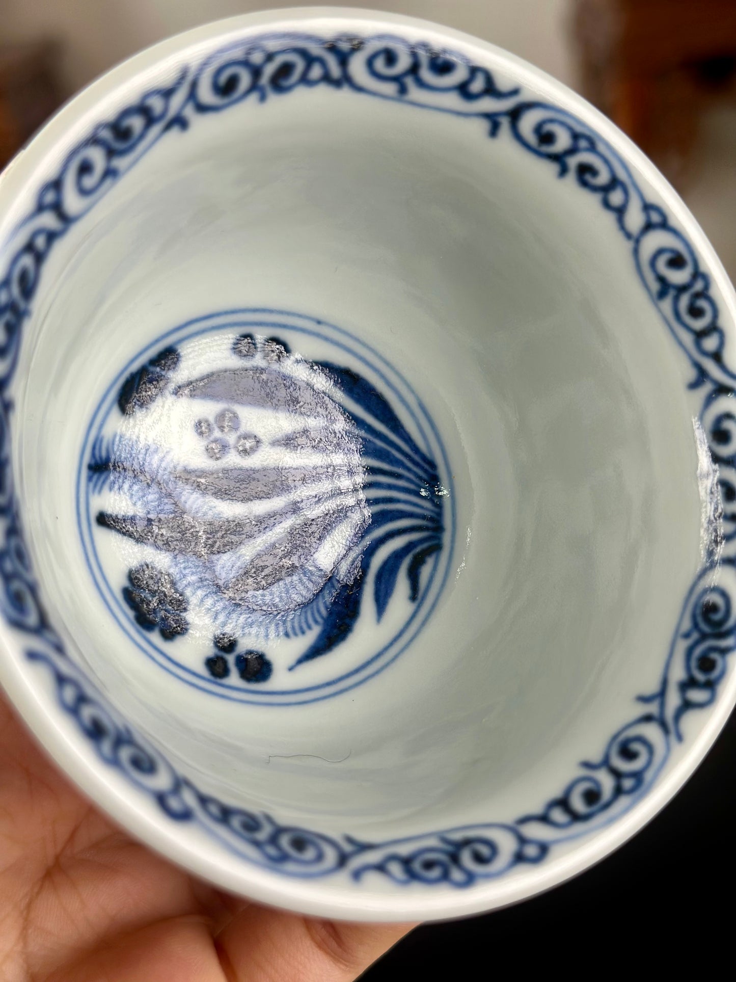 Handpainted Chinese Traditional Fish and Alga Pattern Blue White Porcelain Teapot Jingdezhen Gaiwan