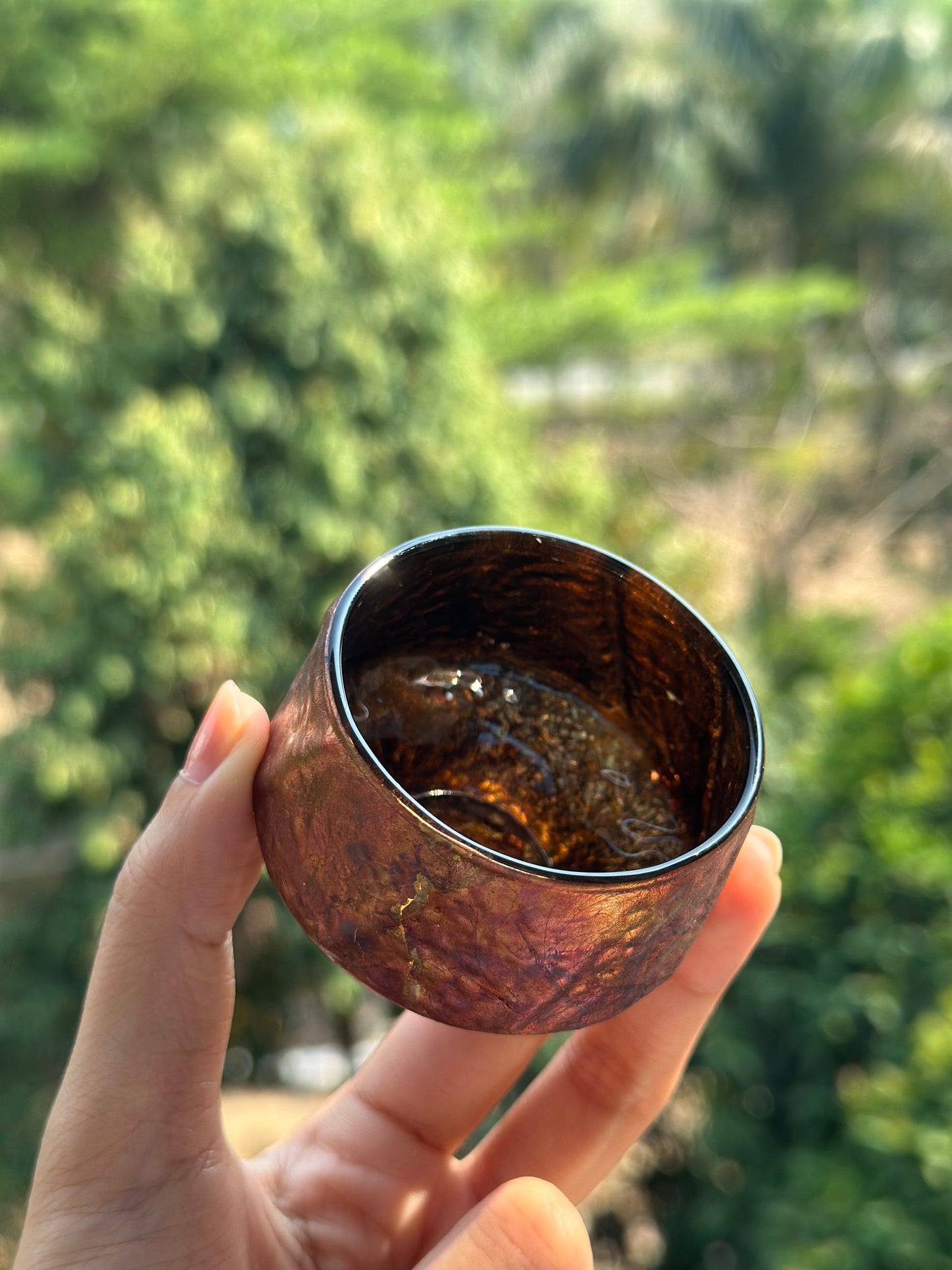 Handcrafted Traditional Chinese Lacquer Ware Glass Hign-end Teacup