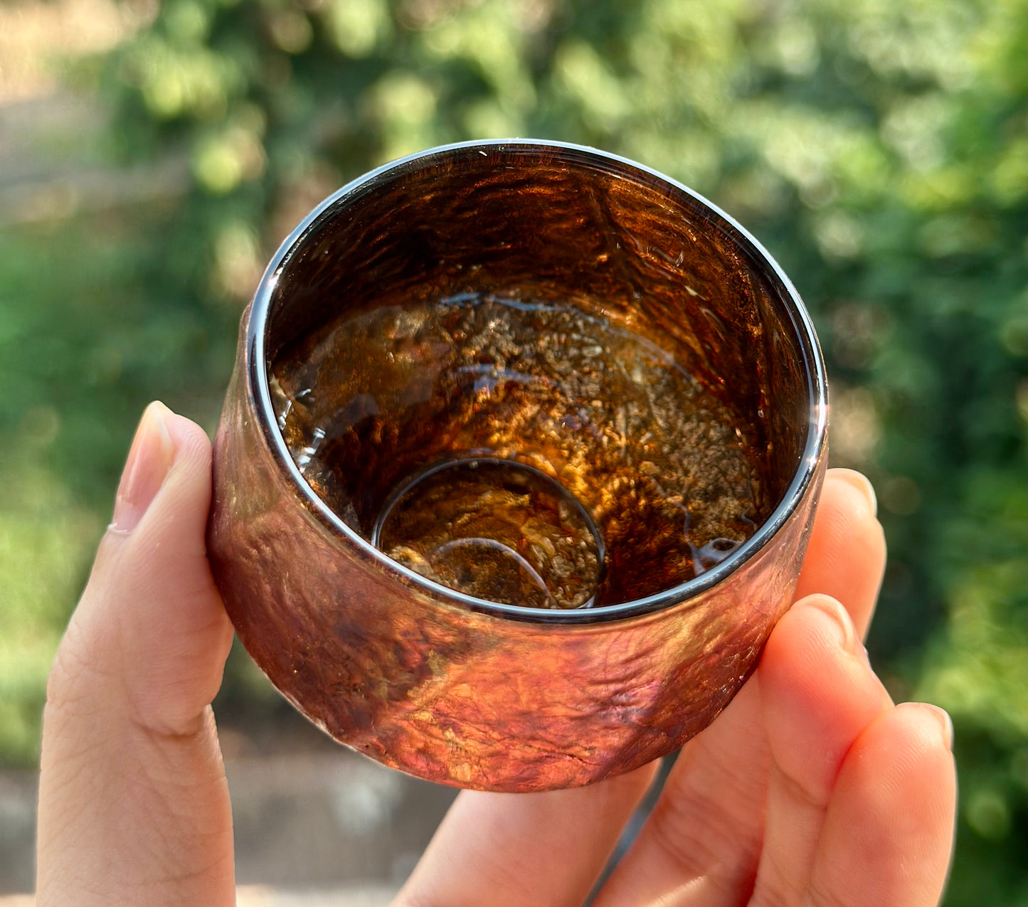 Handcrafted Traditional Chinese Lacquer Ware Glass Hign-end Teacup