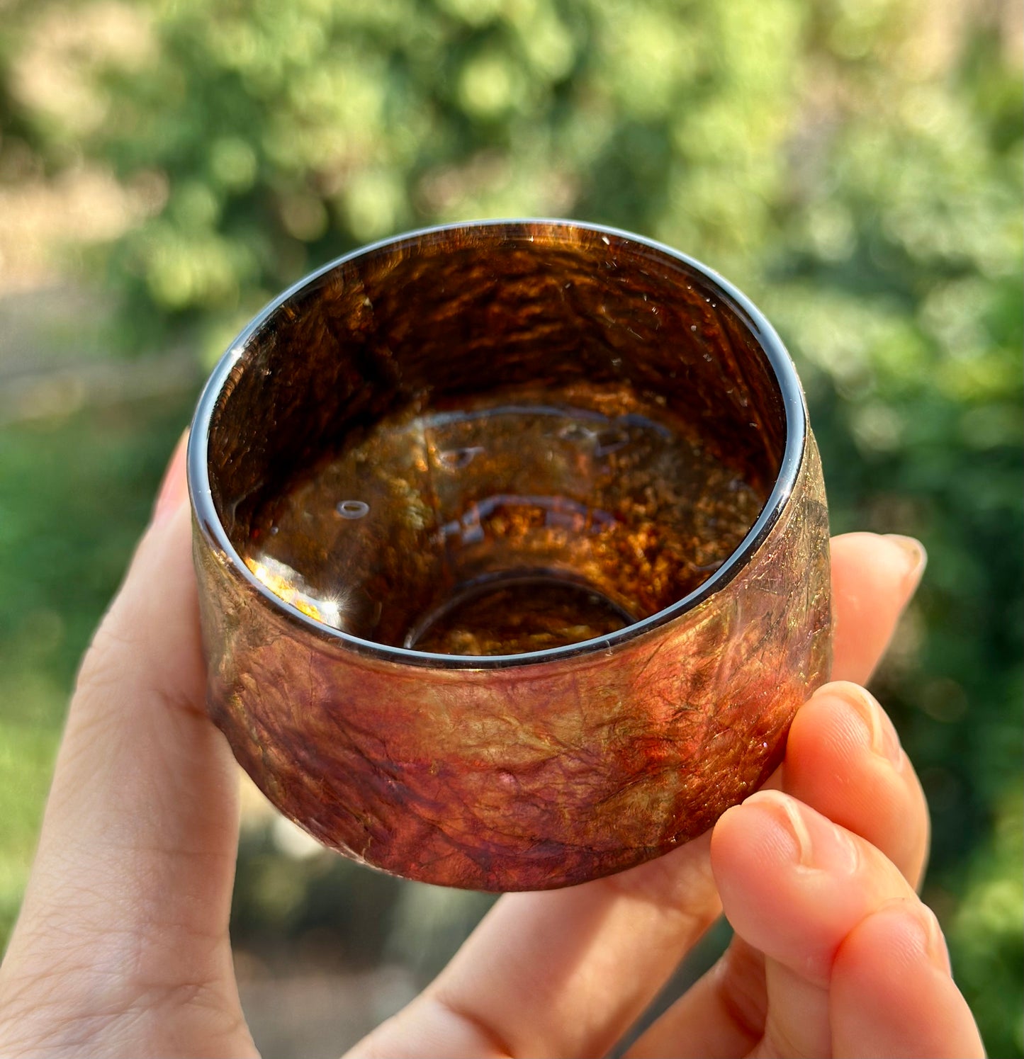 Handcrafted Traditional Chinese Lacquer Ware Glass Hign-end Teacup