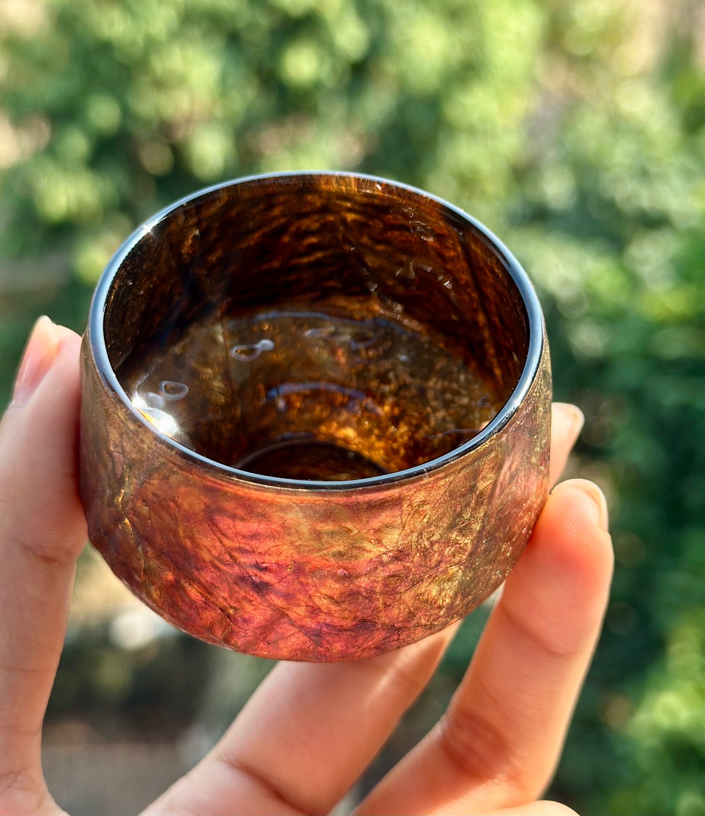 Handcrafted Traditional Chinese Lacquer Ware Glass Hign-end Teacup