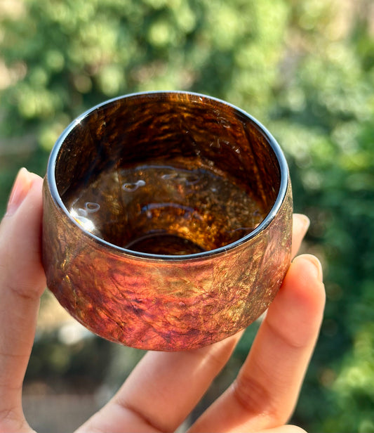 Handcrafted Traditional Chinese Lacquer Ware Glass Hign-end Teacup