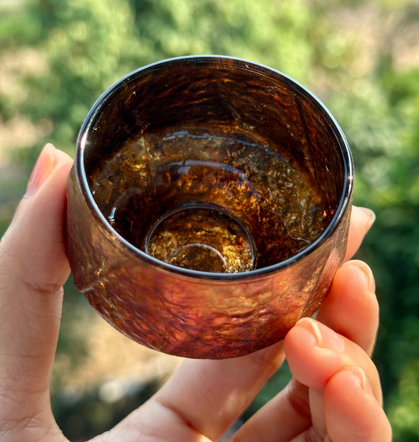 Handcrafted Traditional Chinese Lacquer Ware Glass Hign-end Teacup