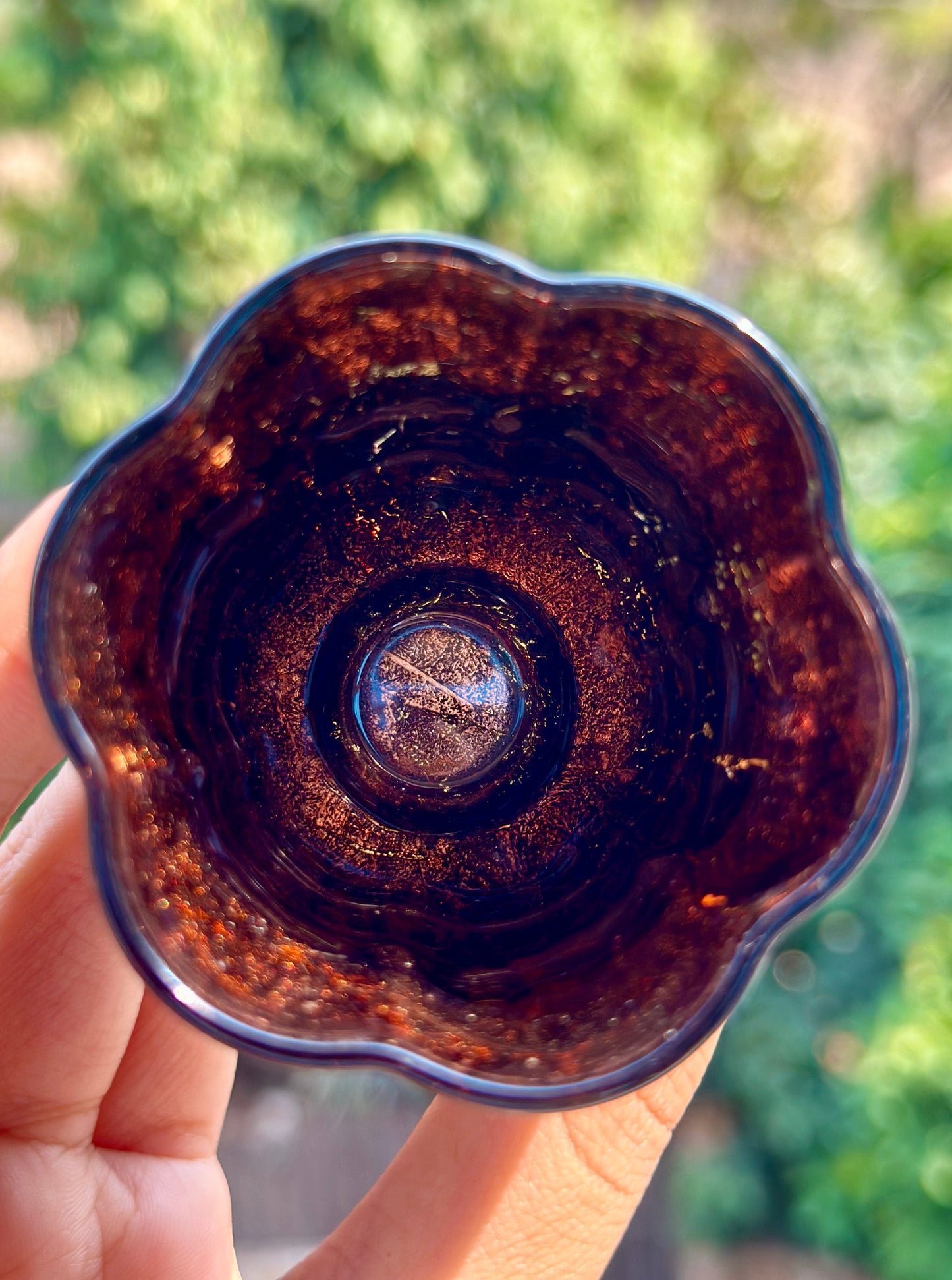 Handcrafted Traditional Chinese Lacquer Ware Glass Hign-end Flower Shape Teacup