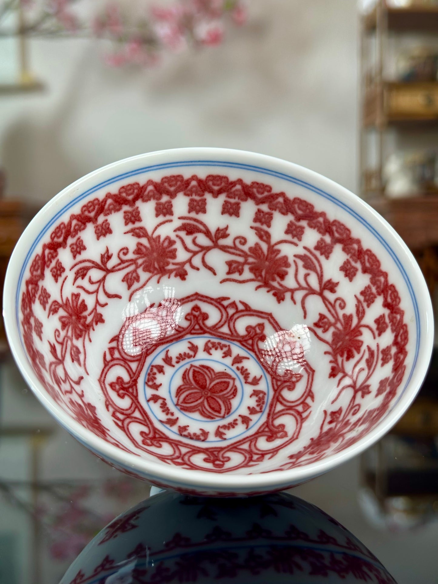 Handpainted Chinese  Underglaze Red Youlihong Porcelain Jingdezhen Traditional Covert Eight Immortals Anbaxian Pattern Teacup