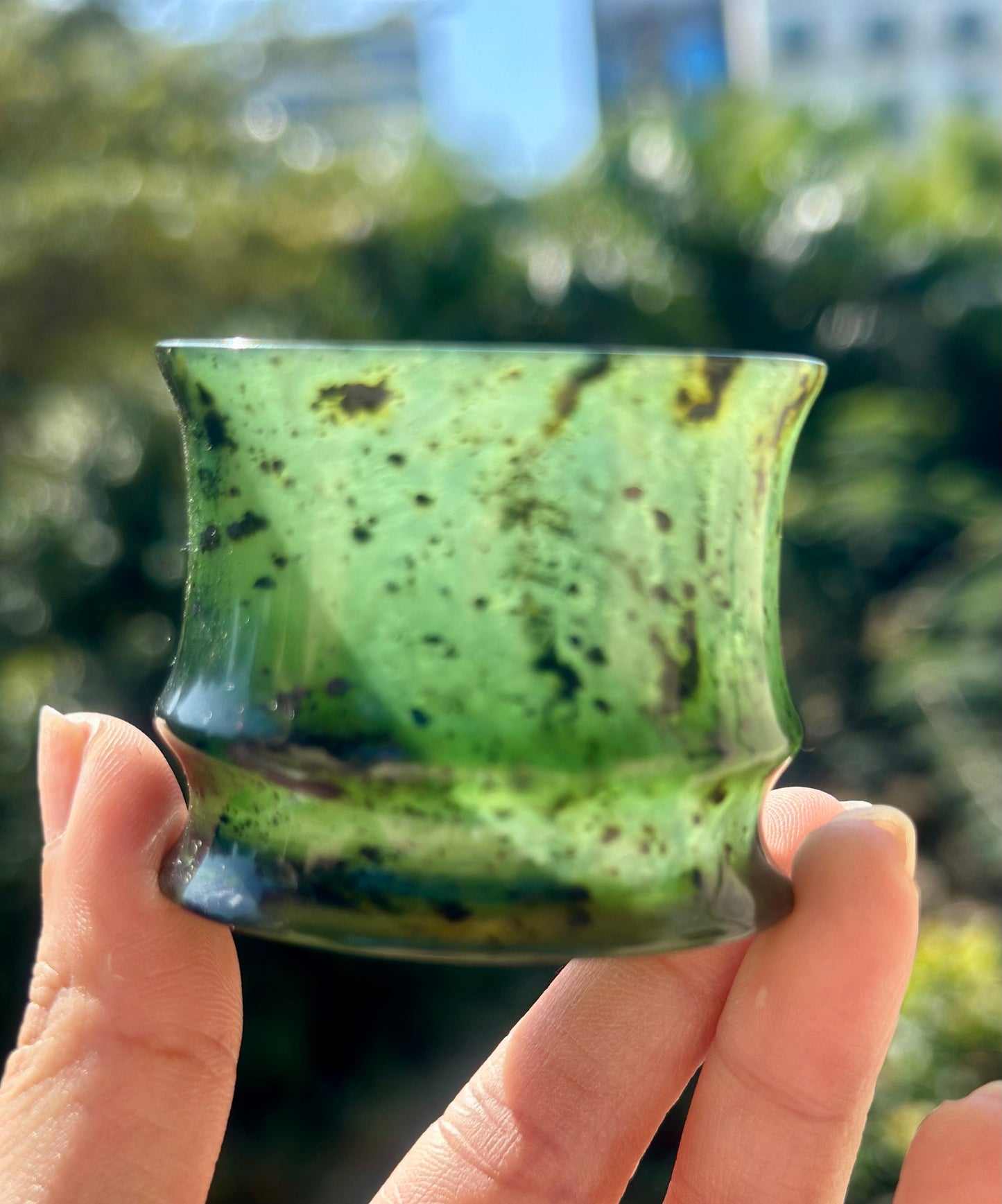 Chinese Yuanyang Precious Jade Couple Artistic Teacup 50ML