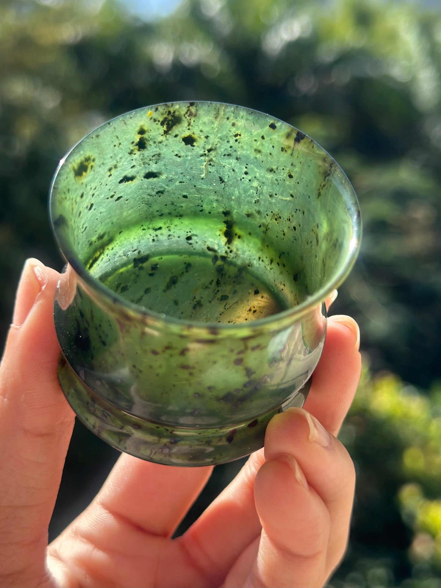 Chinese Yuanyang Precious Jade Couple Artistic Teacup 50ML