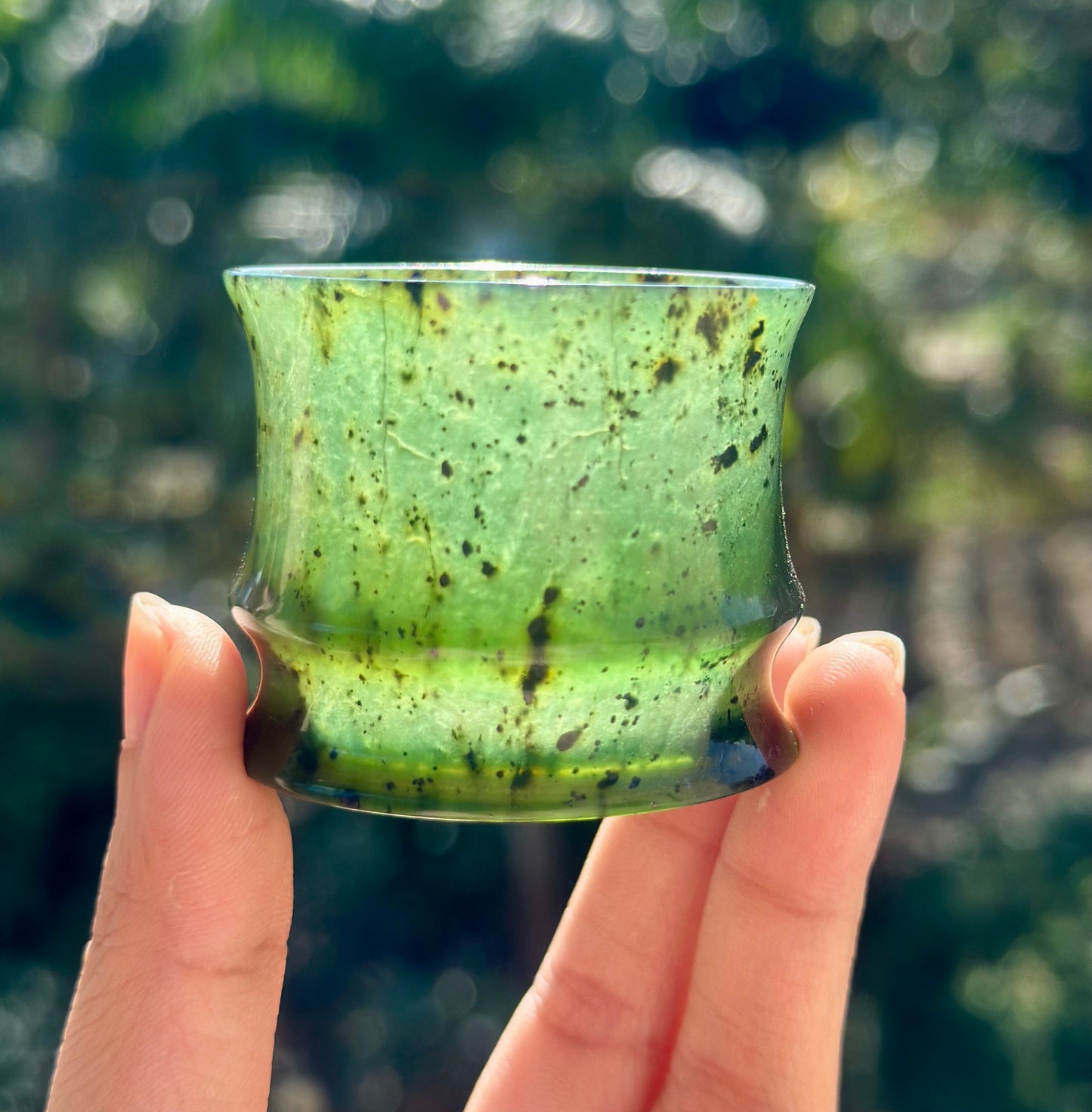 Chinese Yuanyang Precious Jade Couple Artistic Teacup 50ML