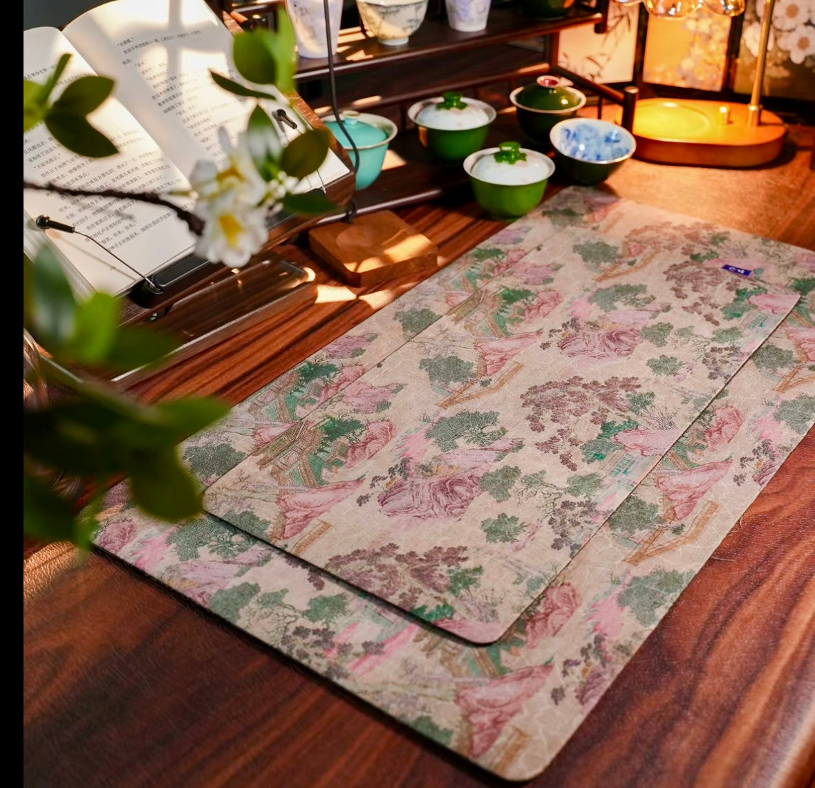 Handmade Chinese Original Mountain Landsccape Pattern Tea Table