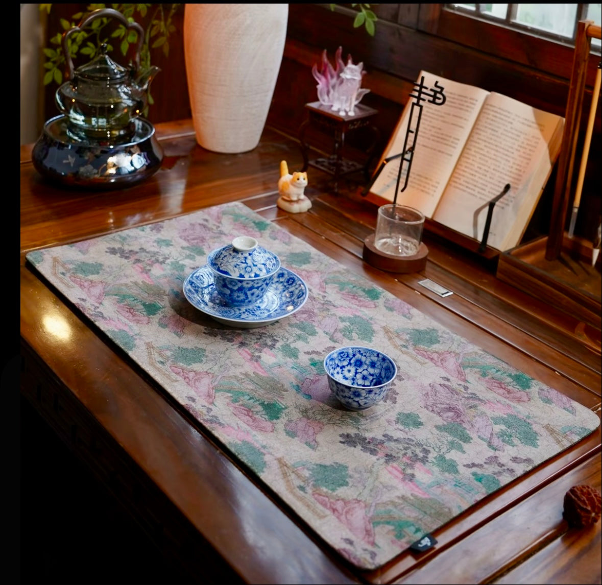 ピオフィ　ランチョン　楊　セット Handmade Chinese Original Mountain Landsccape Pattern Tea Table