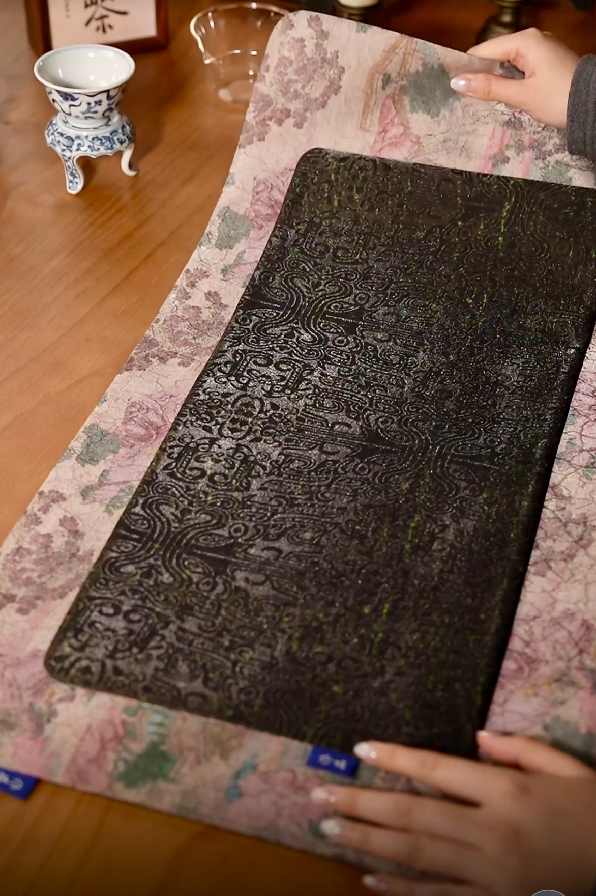 Handmade Chinese Original Mountain Landsccape Pattern Tea Table
