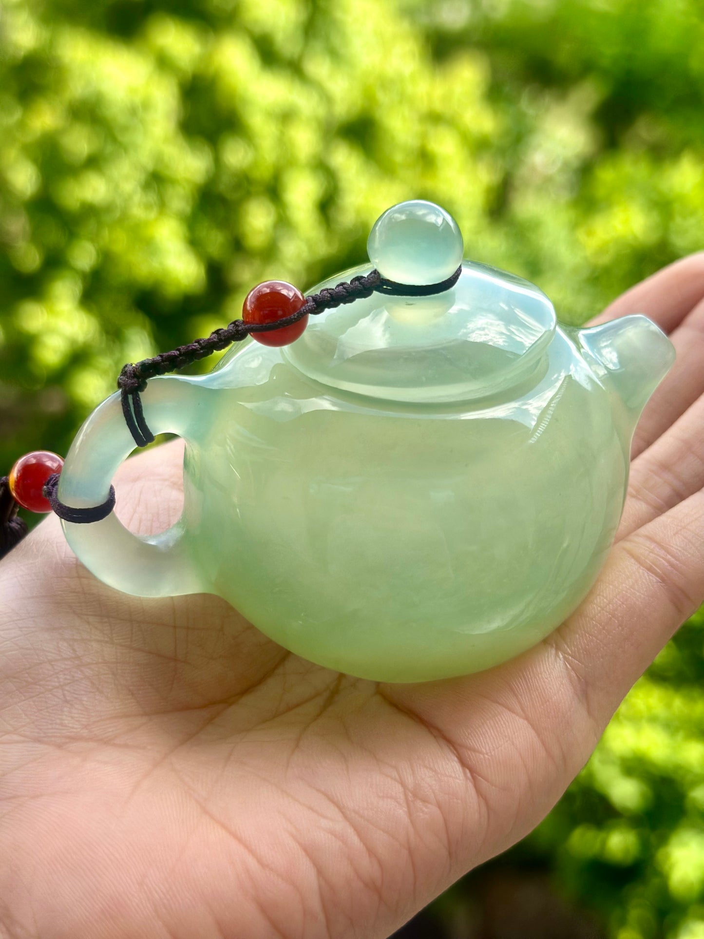 Handcrafted Chinese Xiuyu Authentic Jade Mini Xishi Shape Teapot Unique Artwork Jade Pot