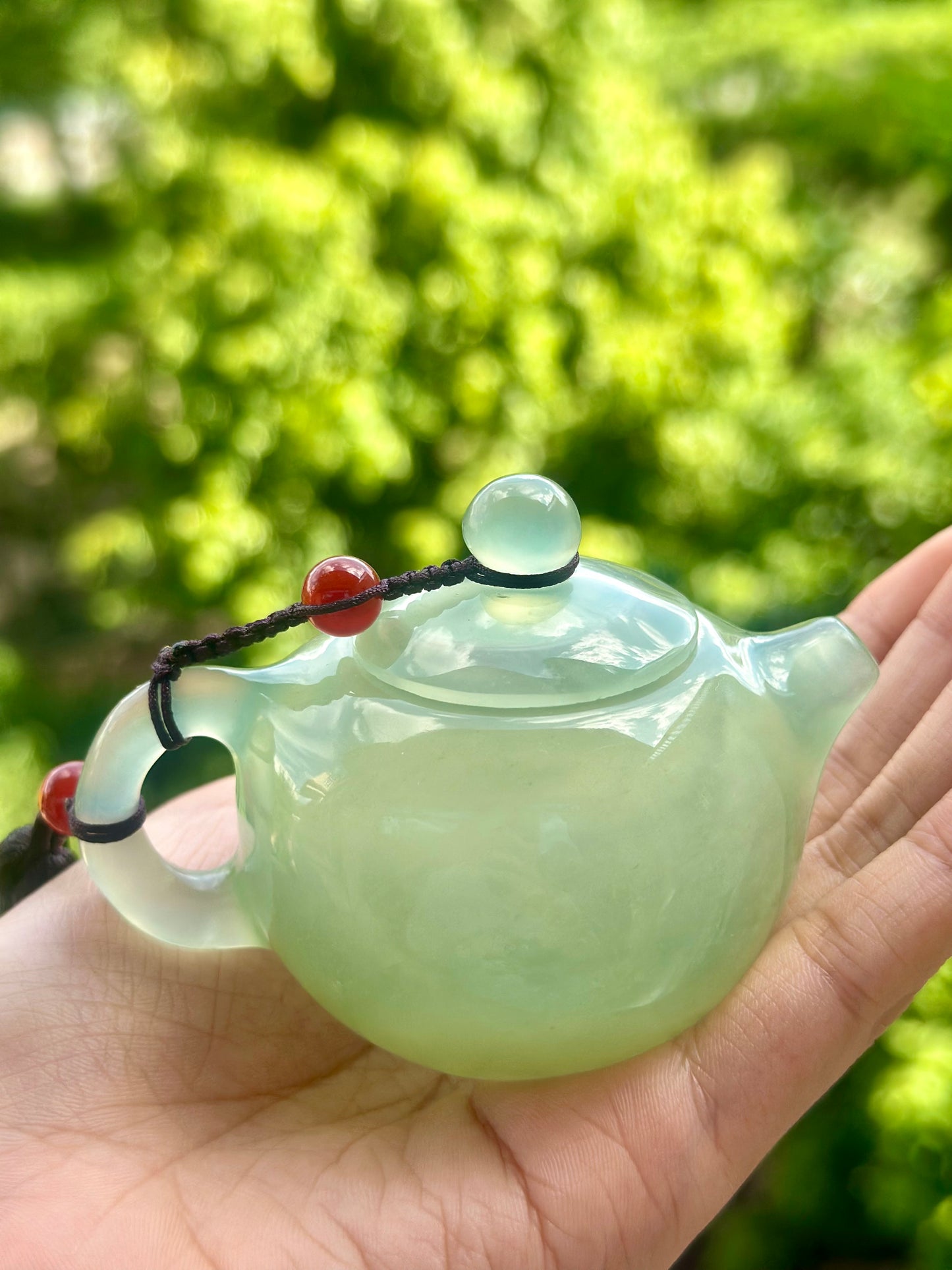 Handcrafted Chinese Xiuyu Authentic Jade Mini Xishi Shape Teapot Unique Artwork Jade Pot