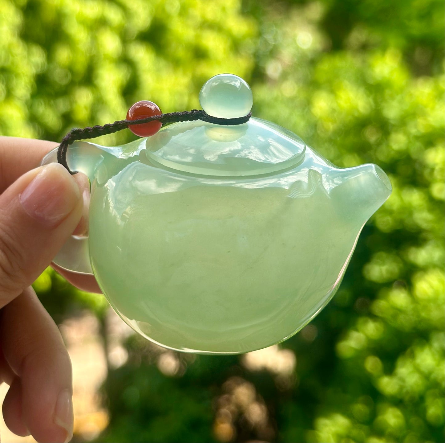 Handcrafted Chinese Xiuyu Authentic Jade Mini Xishi Shape Teapot Unique Artwork Jade Pot