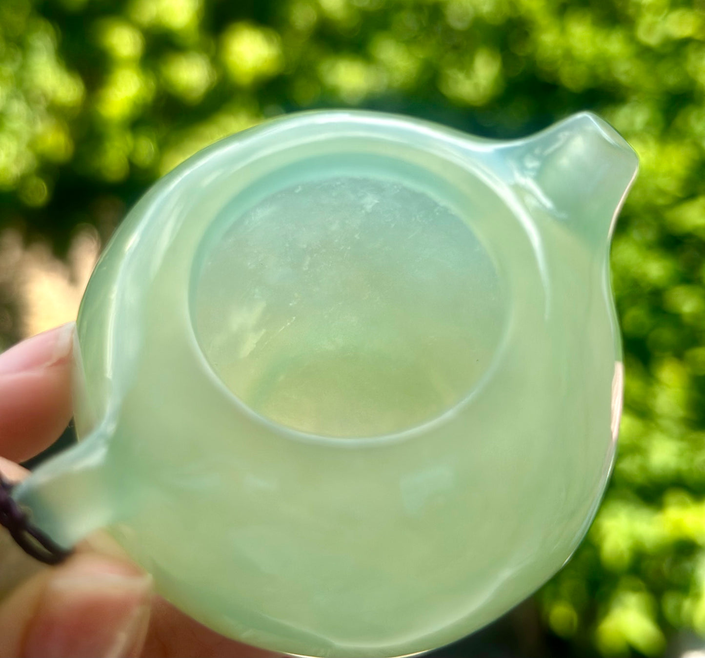 Handcrafted Chinese Xiuyu Authentic Jade Mini Xishi Shape Teapot Unique Artwork Jade Pot